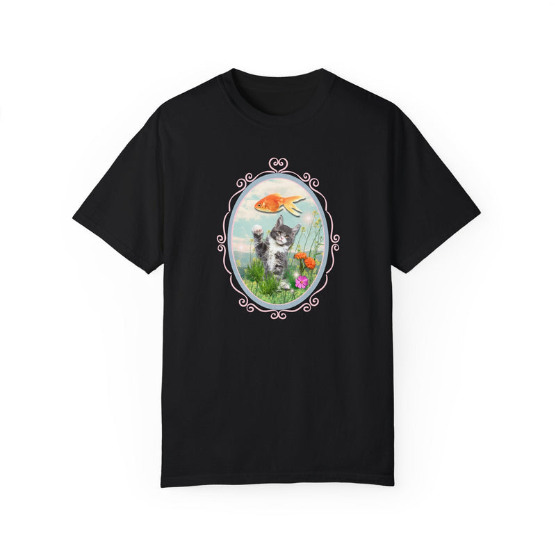 Kitten Reaching for Goldfish Tee - Opal and June