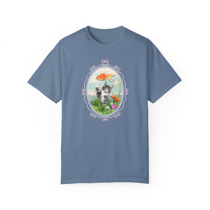 Kitten Reaching for Goldfish Tee - Opal and June