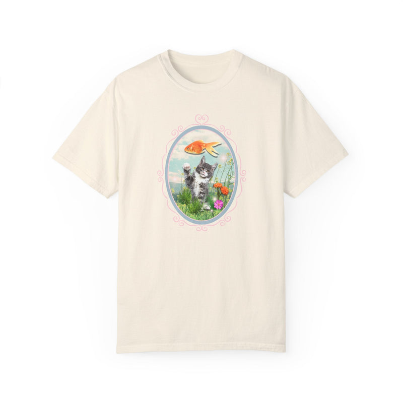 Kitten Reaching for Goldfish Tee - Opal and June