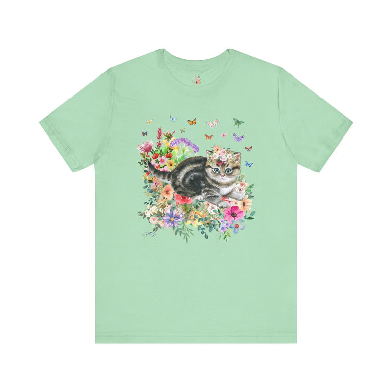 Kitten Tee with Butterflies - Opal and June