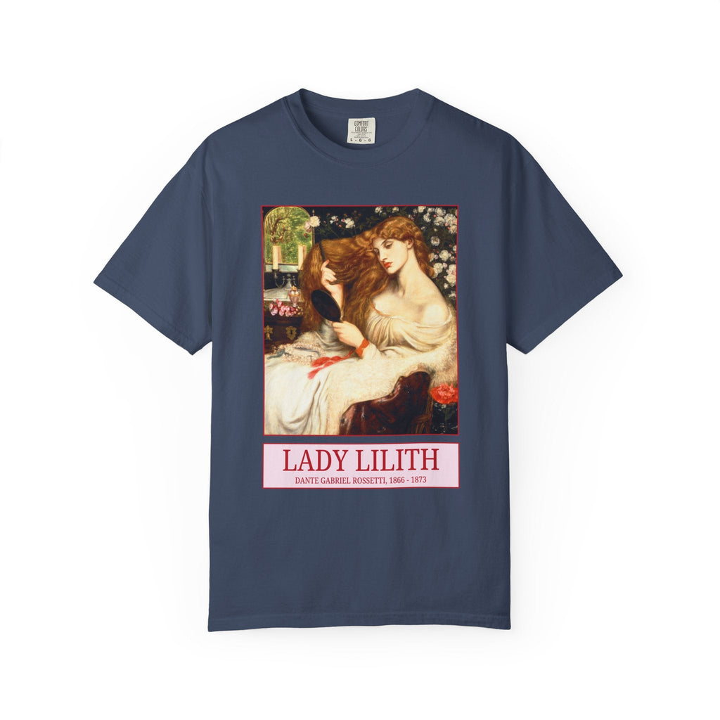 Lady Lilith by Dante Gabriel Rossetti: Floral Art History Tee Shirt for Humanities Major, Pretty Cottagecore 19th Century European Art - Opal and June