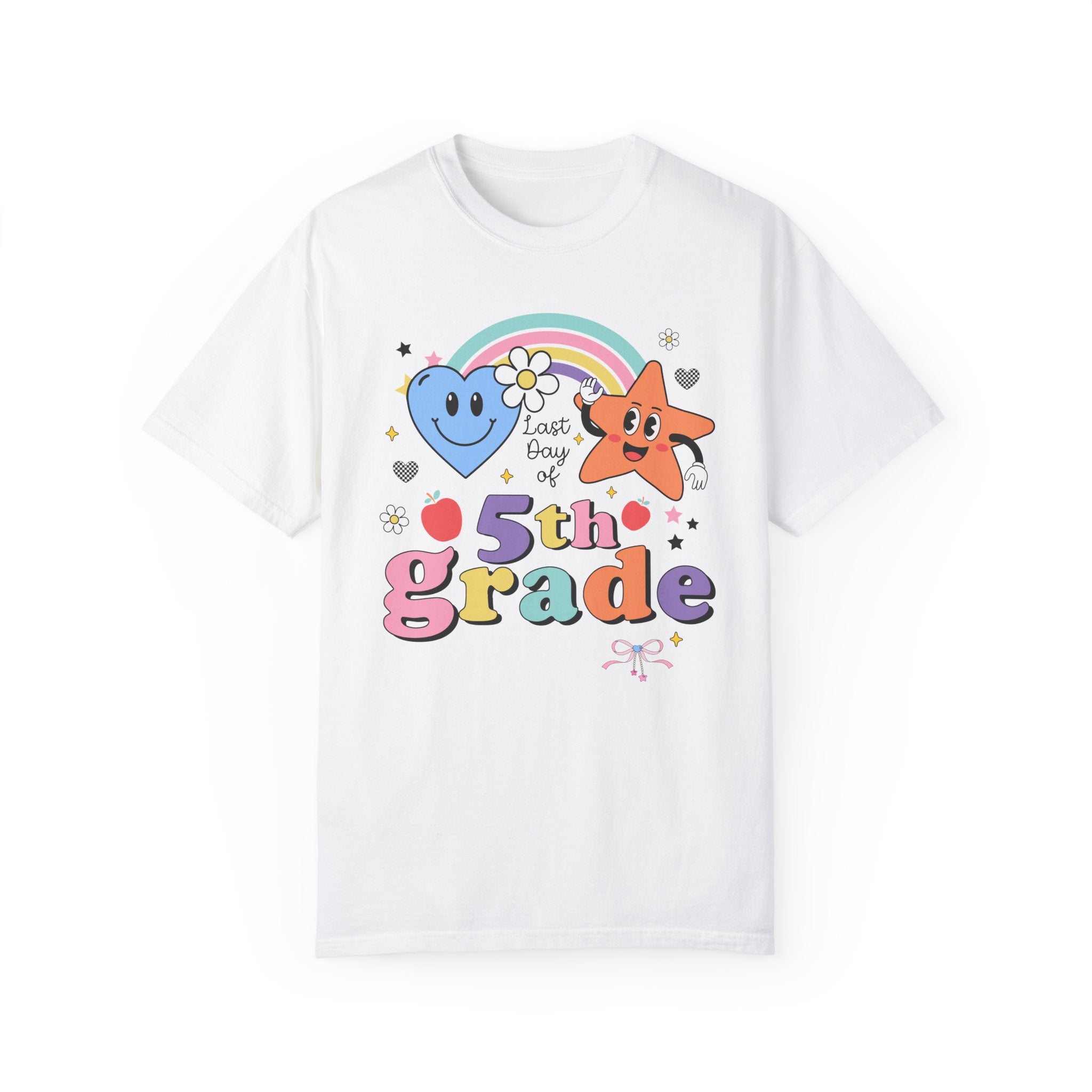 Last Day of Fifth Grade T-Shirt for Fifth Grade Teacher, Teaching Assistant Cute Retro Aesthetic End of School Year Matching Teacher Shirt - Opal and June