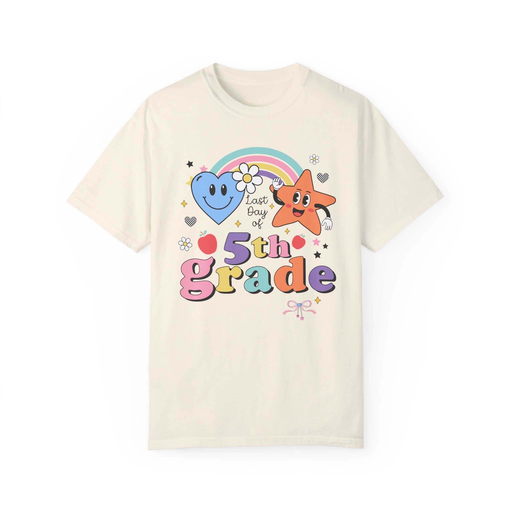 Last Day of Fifth Grade T-Shirt for Fifth Grade Teacher, Teaching Assistant Cute Retro Aesthetic End of School Year Matching Teacher Shirt - Opal and June