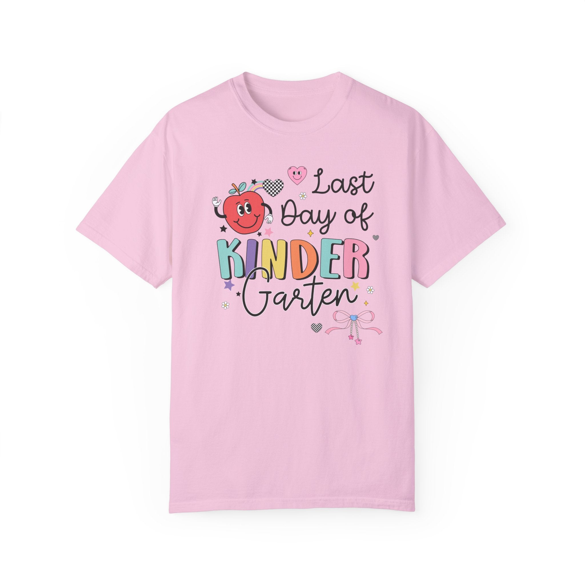Last Day of Kindergarten T-Shirt for Kindergarten Teacher, Teaching Assistant Cute Retro Aesthetic End of School Year Matching Teacher Shirt - Opal and June