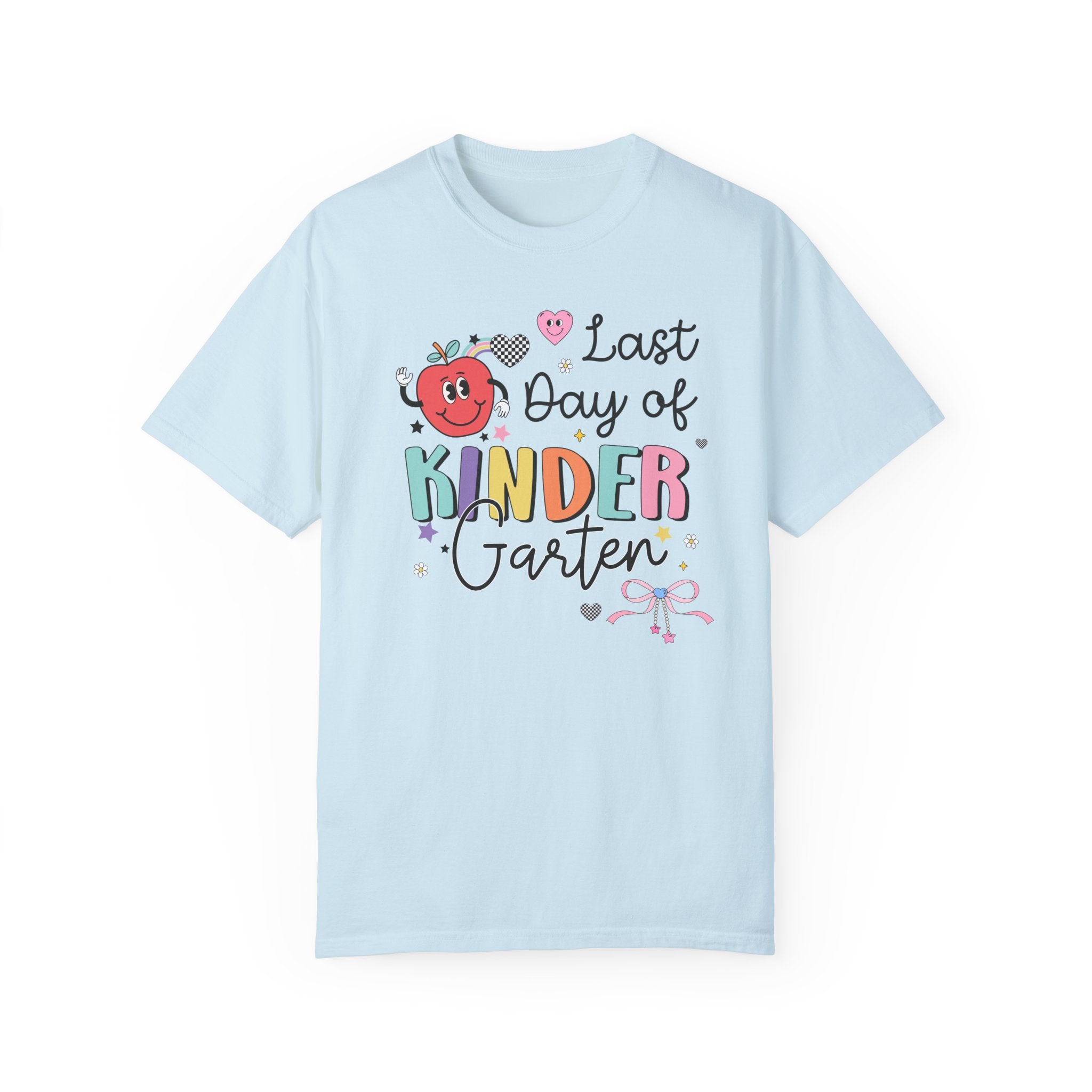 Last Day of Kindergarten T-Shirt for Kindergarten Teacher, Teaching Assistant Cute Retro Aesthetic End of School Year Matching Teacher Shirt - Opal and June