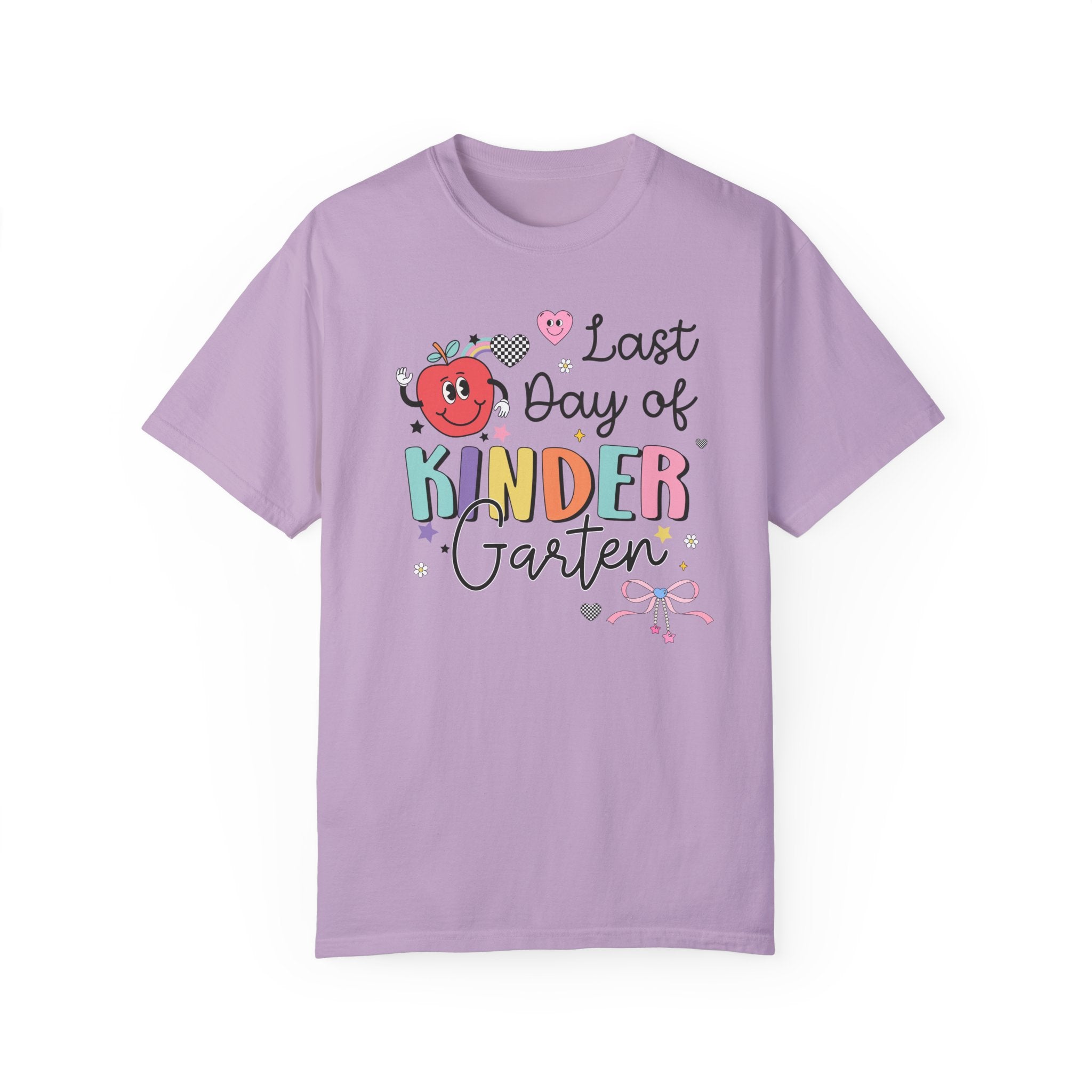 Last Day of Kindergarten T-Shirt for Kindergarten Teacher, Teaching Assistant Cute Retro Aesthetic End of School Year Matching Teacher Shirt - Opal and June