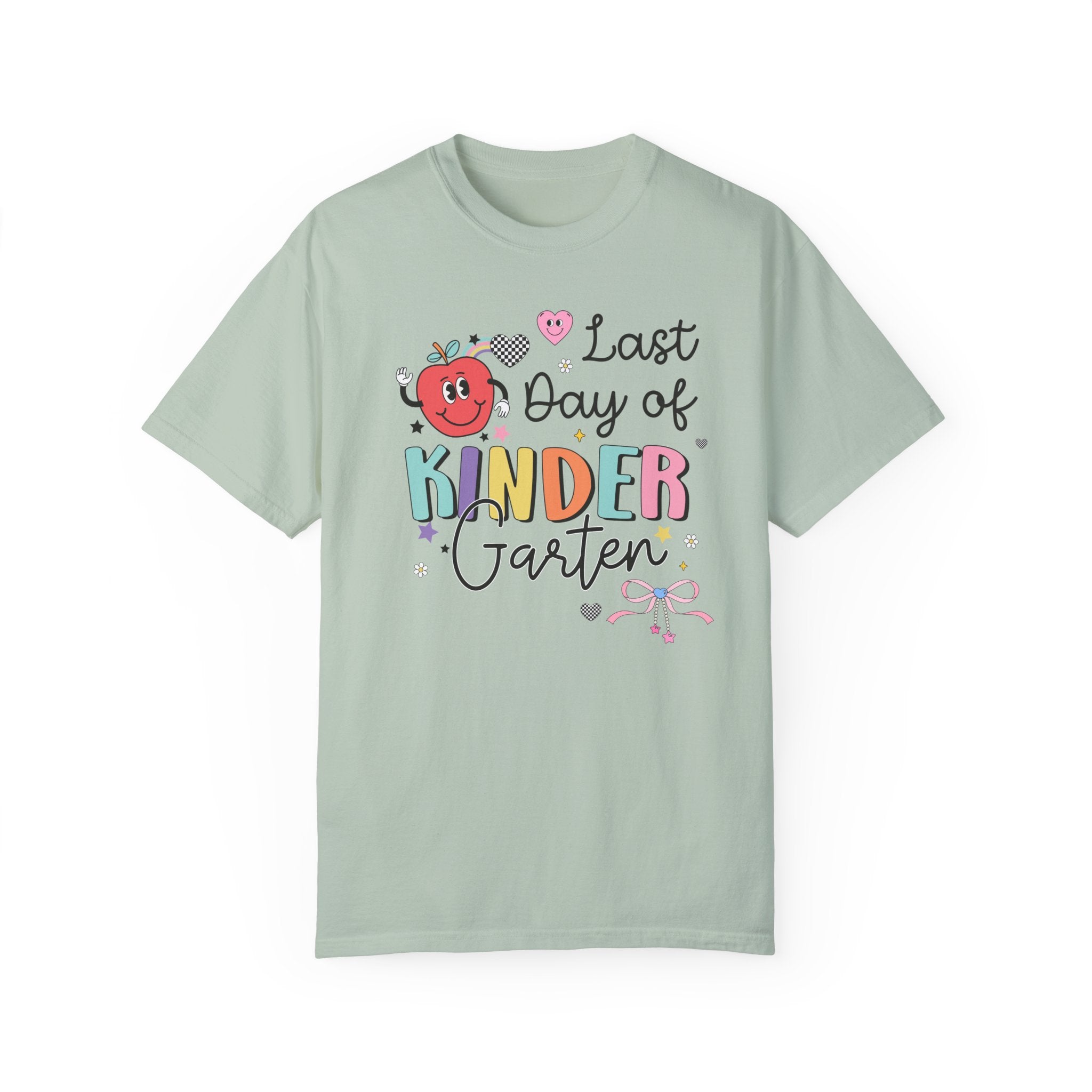 Last Day of Kindergarten T-Shirt for Kindergarten Teacher, Teaching Assistant Cute Retro Aesthetic End of School Year Matching Teacher Shirt - Opal and June