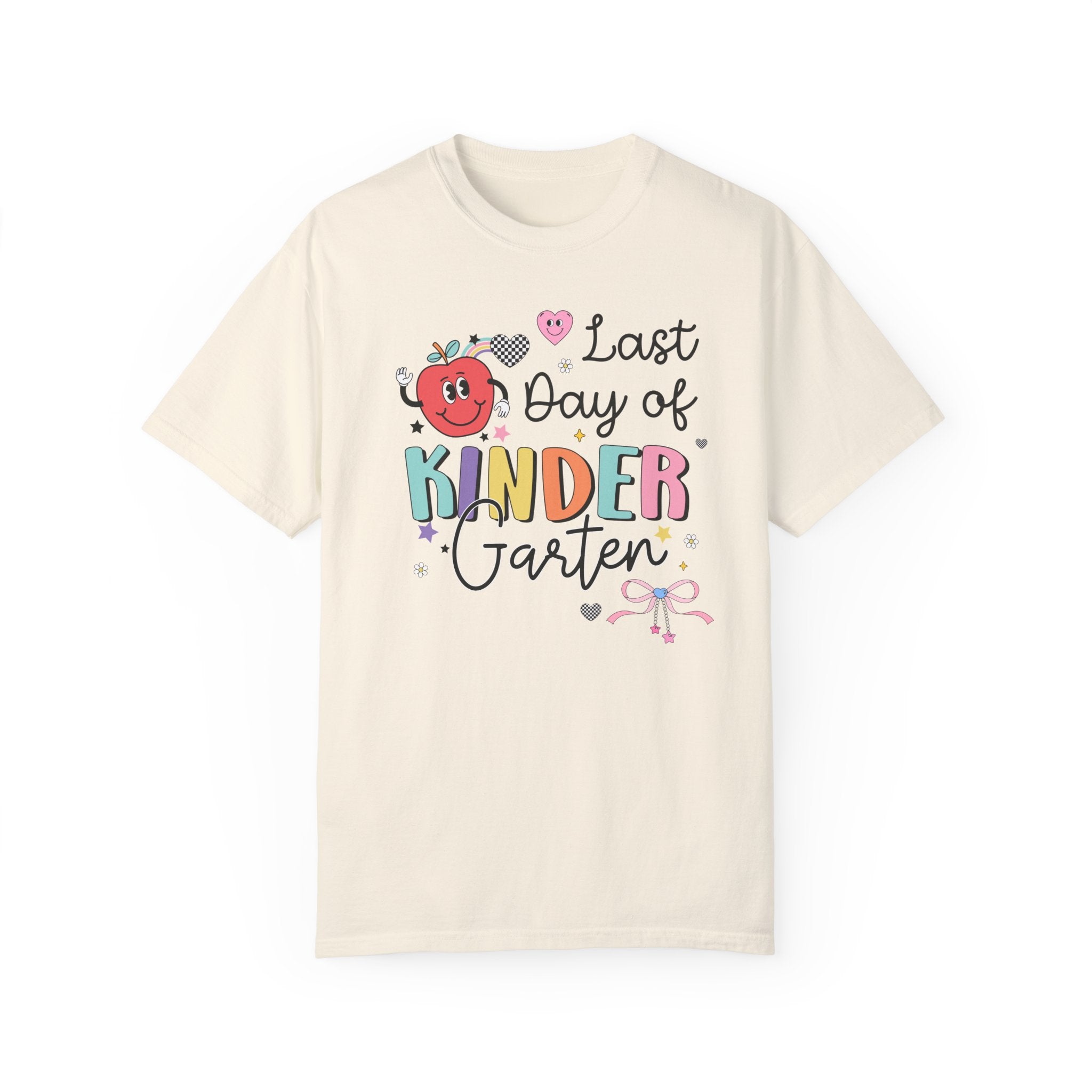 Last Day of Kindergarten T-Shirt for Kindergarten Teacher, Teaching Assistant Cute Retro Aesthetic End of School Year Matching Teacher Shirt - Opal and June