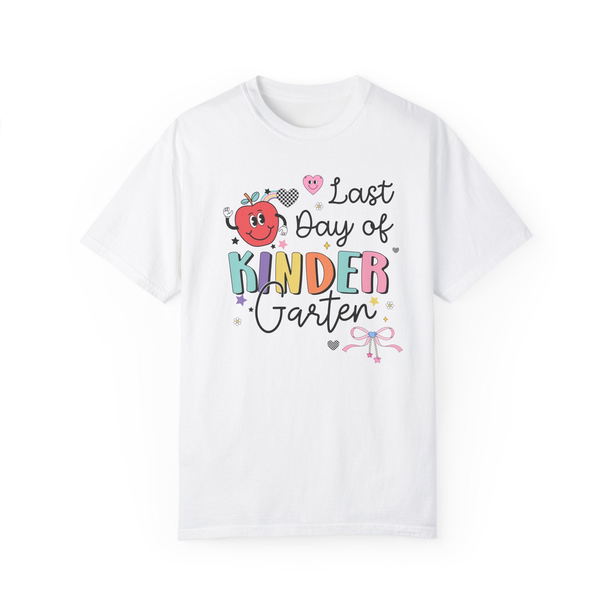 Last Day of Kindergarten T-Shirt for Kindergarten Teacher, Teaching Assistant Cute Retro Aesthetic End of School Year Matching Teacher Shirt - Opal and June