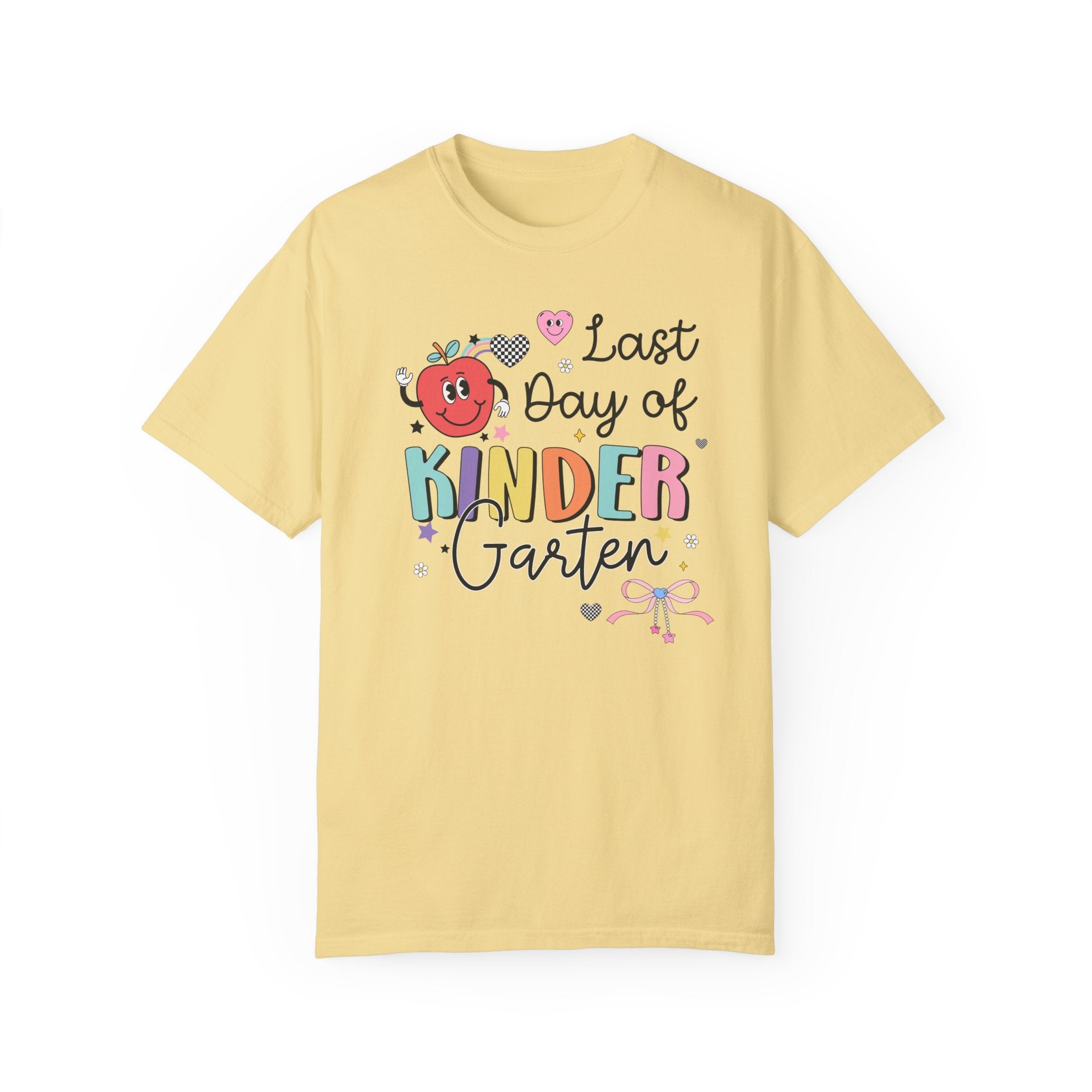 Last Day of Kindergarten T-Shirt for Kindergarten Teacher, Teaching Assistant Cute Retro Aesthetic End of School Year Matching Teacher Shirt - Opal and June