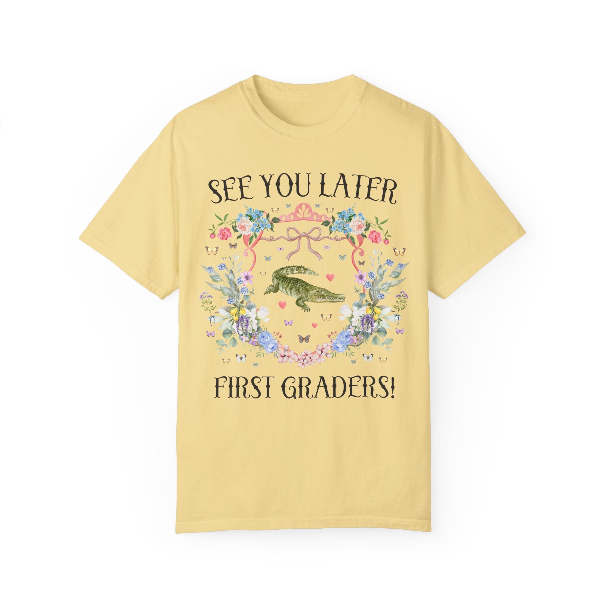 Last Day of School Animal Lover Tee Shirt for Kindergarten Teacher: See You Later First Graders, Cute Goblincore Flower T-Shirt fo Teacher - Opal and June
