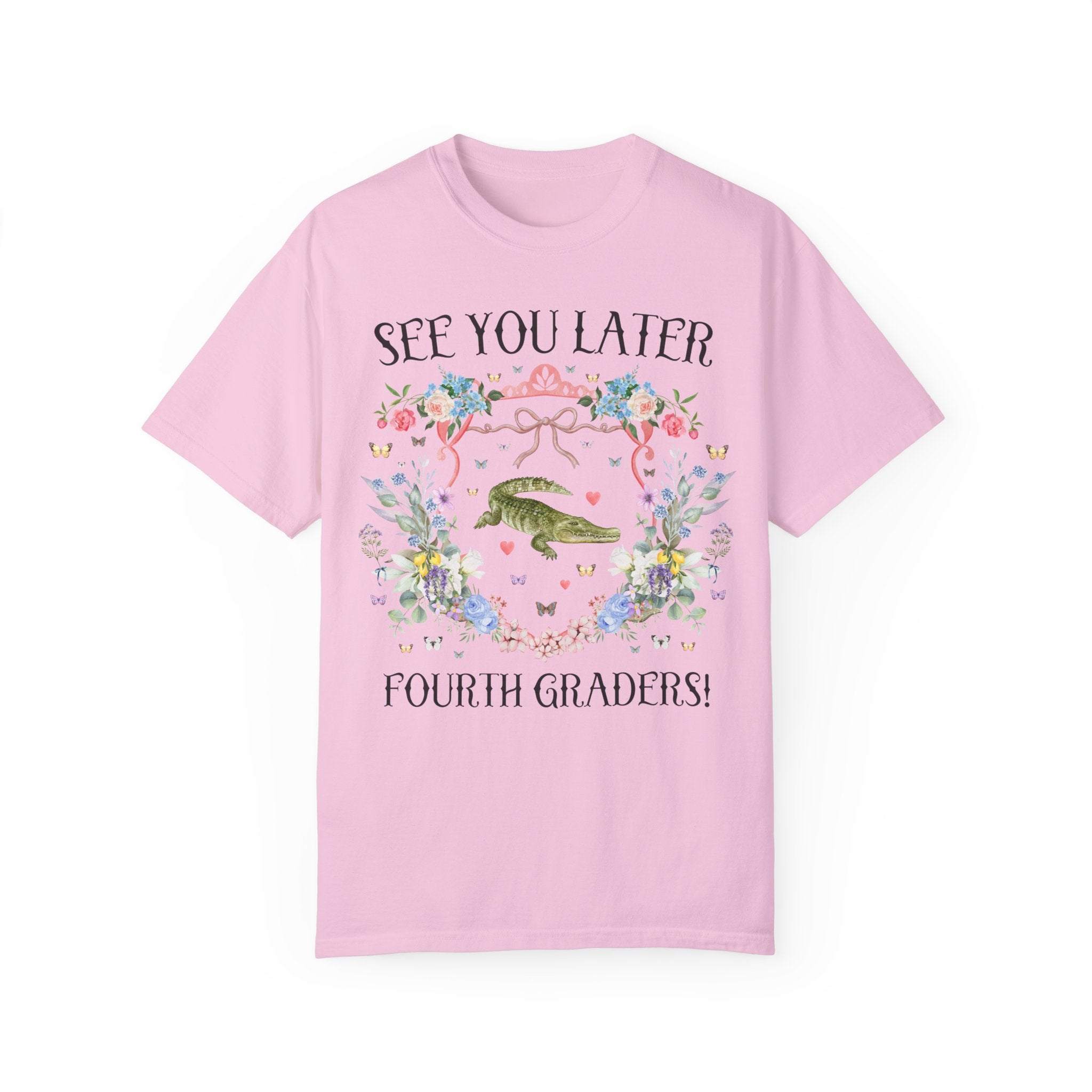 Last Day of School Animal Lover Tee Shirt for Third Grade Teacher: See You Later Fourth Graders, Cute Goblincore Flower T-Shirt for Teacher - Opal and June