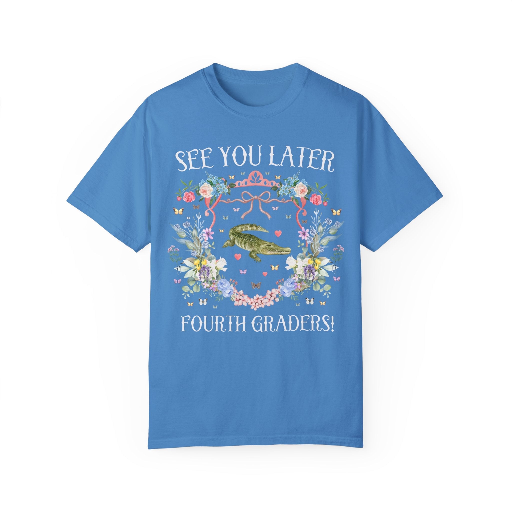 Last Day of School Animal Lover Tee Shirt for Third Grade Teacher: See You Later Fourth Graders, Cute Goblincore Flower T-Shirt for Teacher - Opal and June
