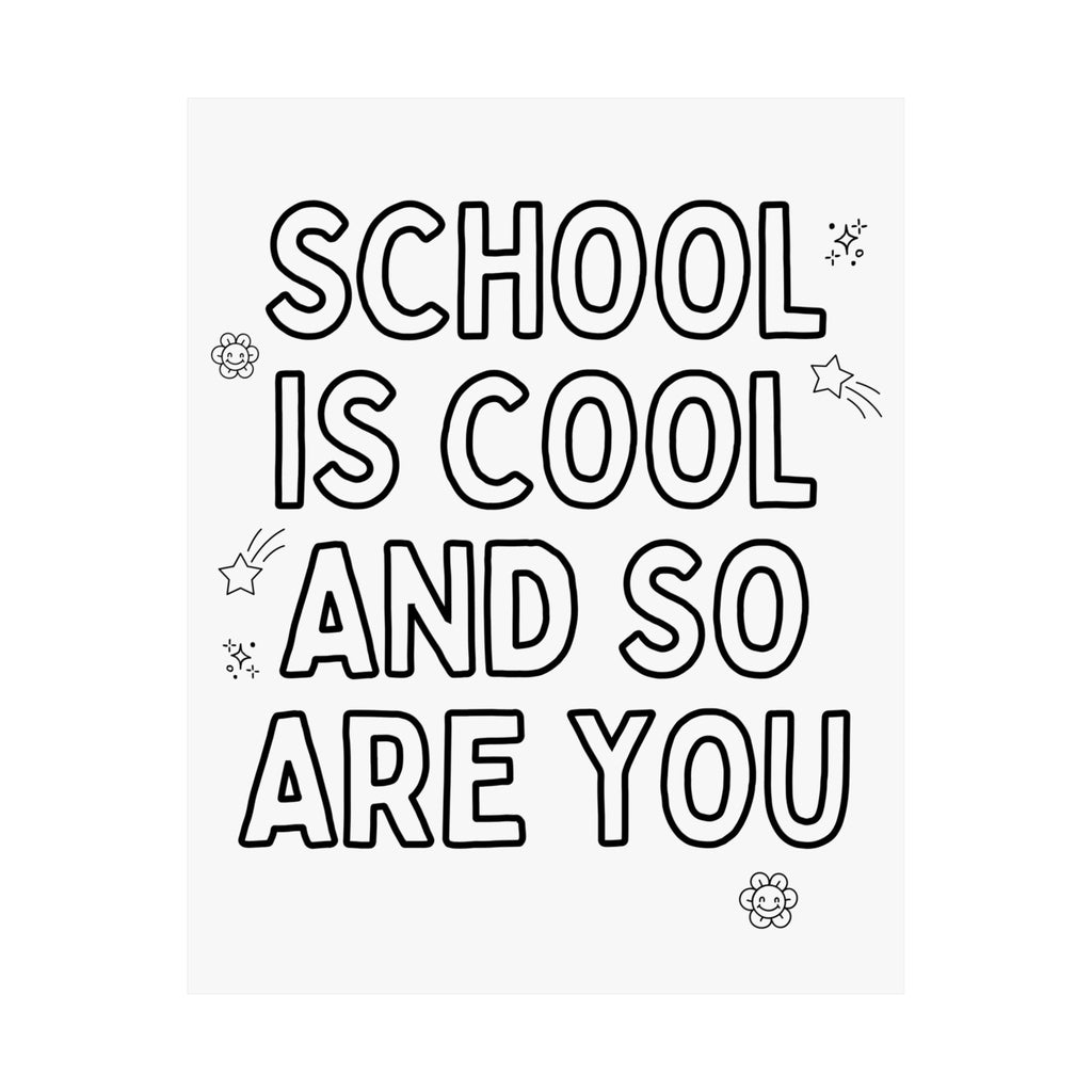Last Day of School Autograph and Coloring Poster Print for Elementary School, Preschool Teacher, Last Week of School Activity, Class Decor - Opal and June