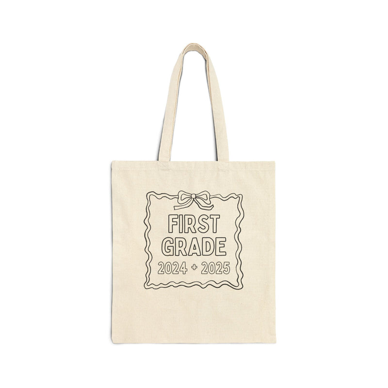 Last Day of School Autograph Coloring Tote Bag: First Grade - Opal and June