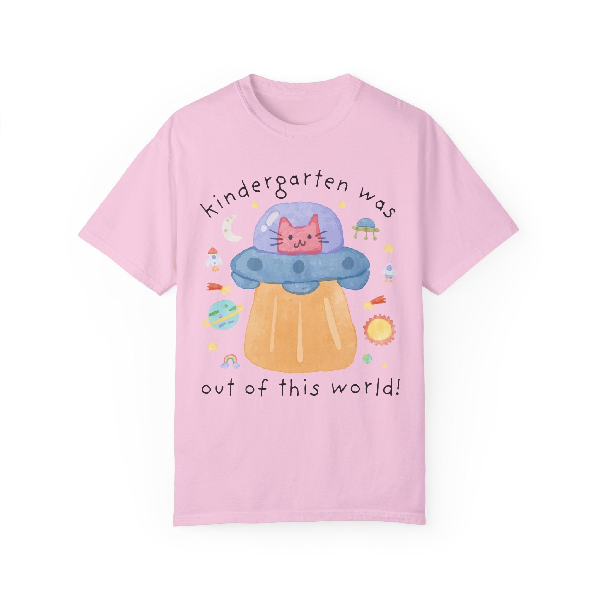 Last Day of School Cat Lover Tee Shirt: Funny Saying UFO Space Lover Shirt, End of School Year Matching Tee for Kindergarten Teacher or Crew - Opal and June