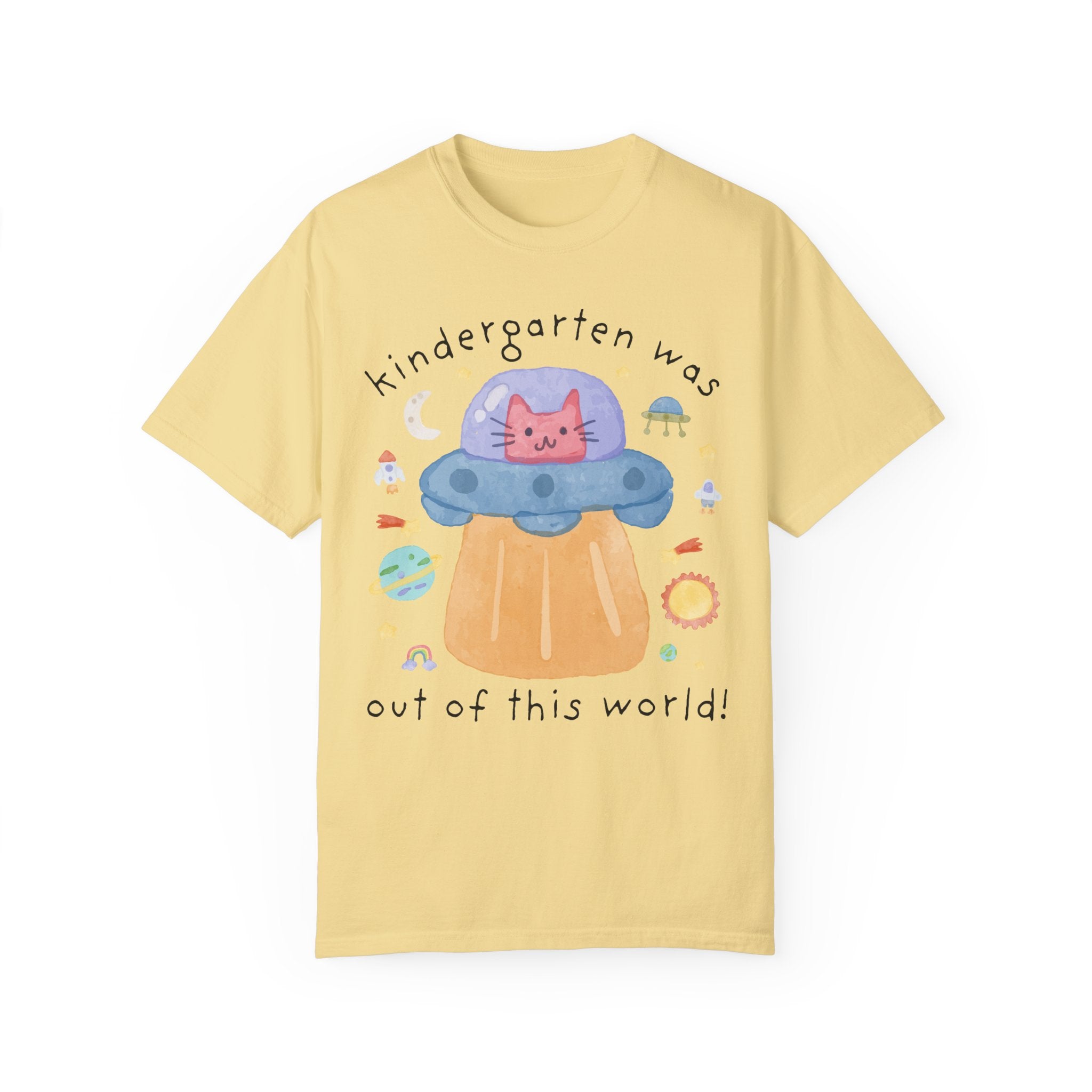 Last Day of School Cat Lover Tee Shirt: Funny Saying UFO Space Lover Shirt, End of School Year Matching Tee for Kindergarten Teacher or Crew - Opal and June