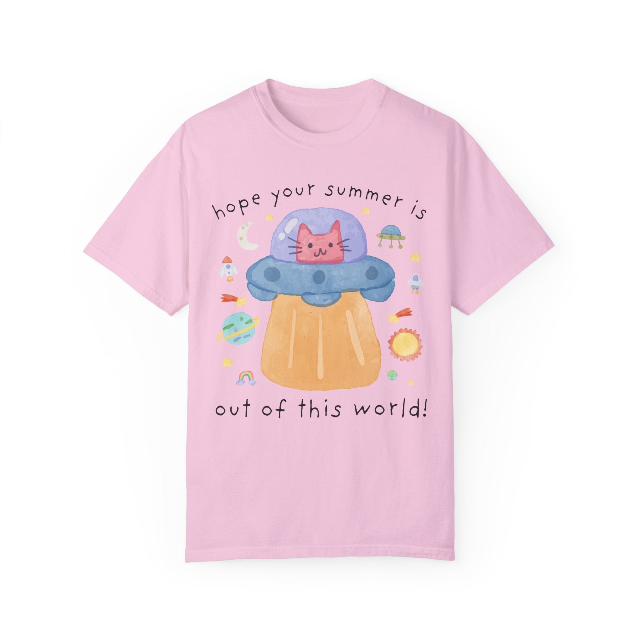 Last Day of School Cat Lover Tee Shirt: Funny Saying UFO Space Lover T-Shirt, End of School Year, Cute Hello Summer School Office Staff Tee - Opal and June