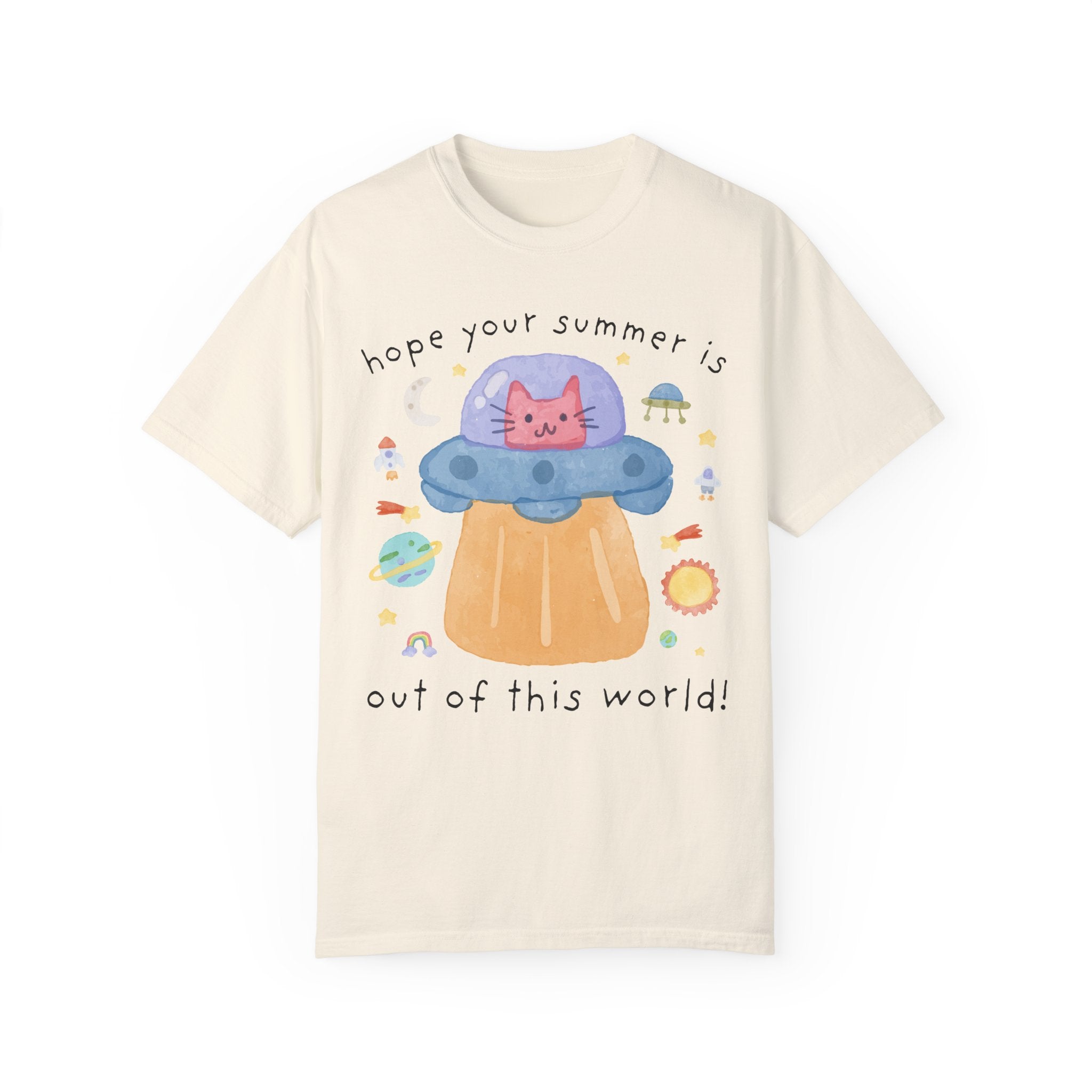 Last Day of School Cat Lover Tee Shirt: Funny Saying UFO Space Lover T-Shirt, End of School Year, Cute Hello Summer School Office Staff Tee - Opal and June