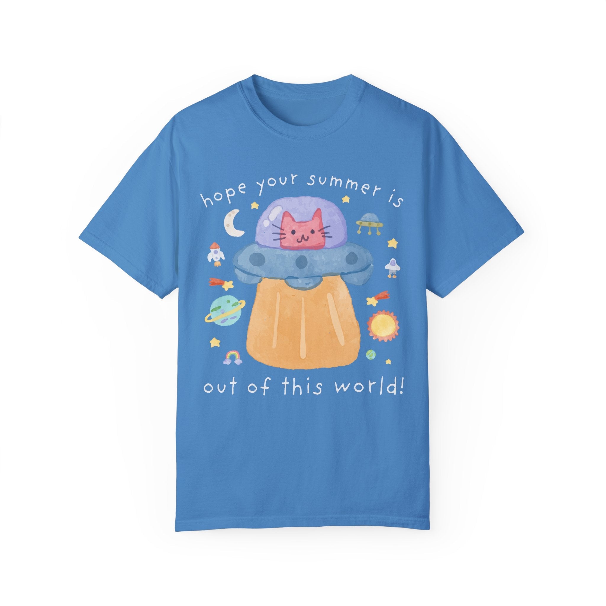 Last Day of School Cat Lover Tee Shirt: Funny Saying UFO Space Lover T-Shirt, End of School Year, Cute Hello Summer School Office Staff Tee - Opal and June