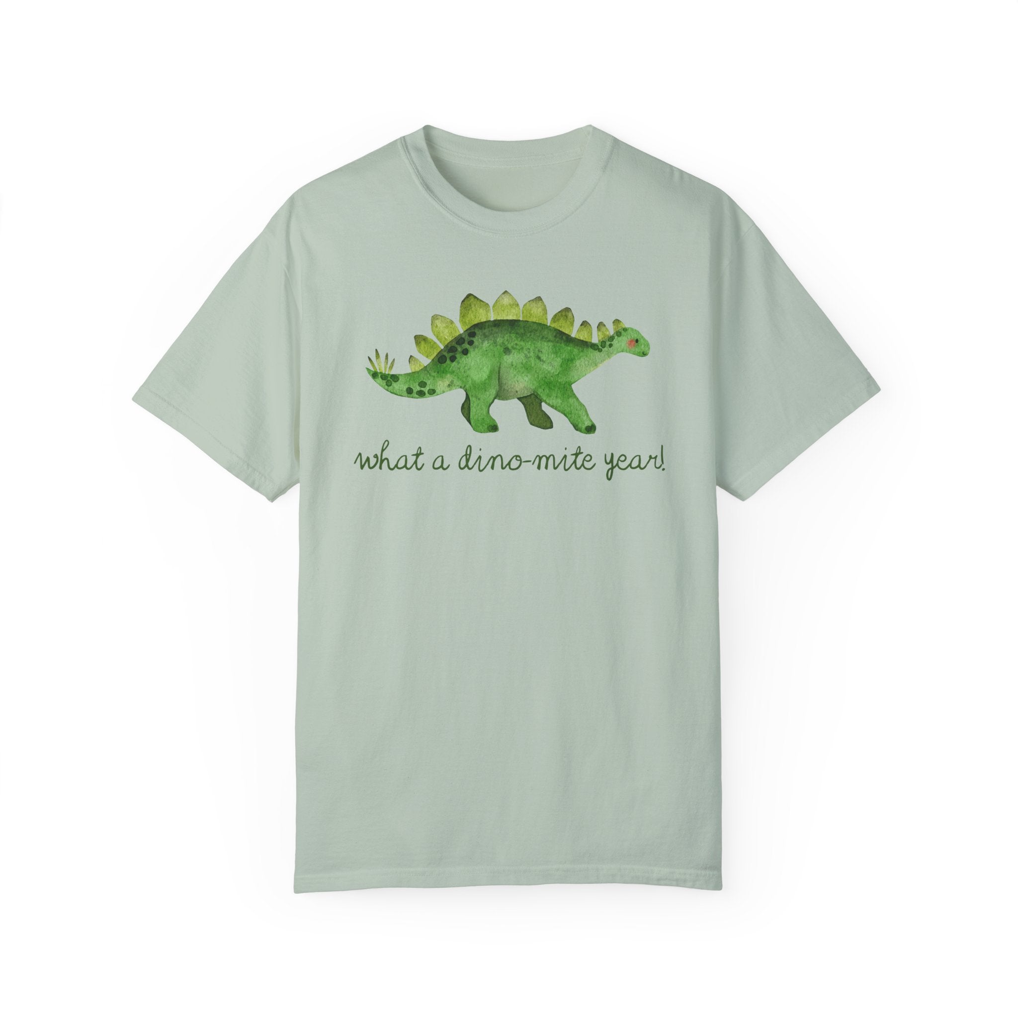 Last Day of School Dinosaur Tee Shirt for Kindergarten Teacher or Science Teacher: What a Dino - Mite Year! Funny Saying Class Dismissed Tee - Opal and June