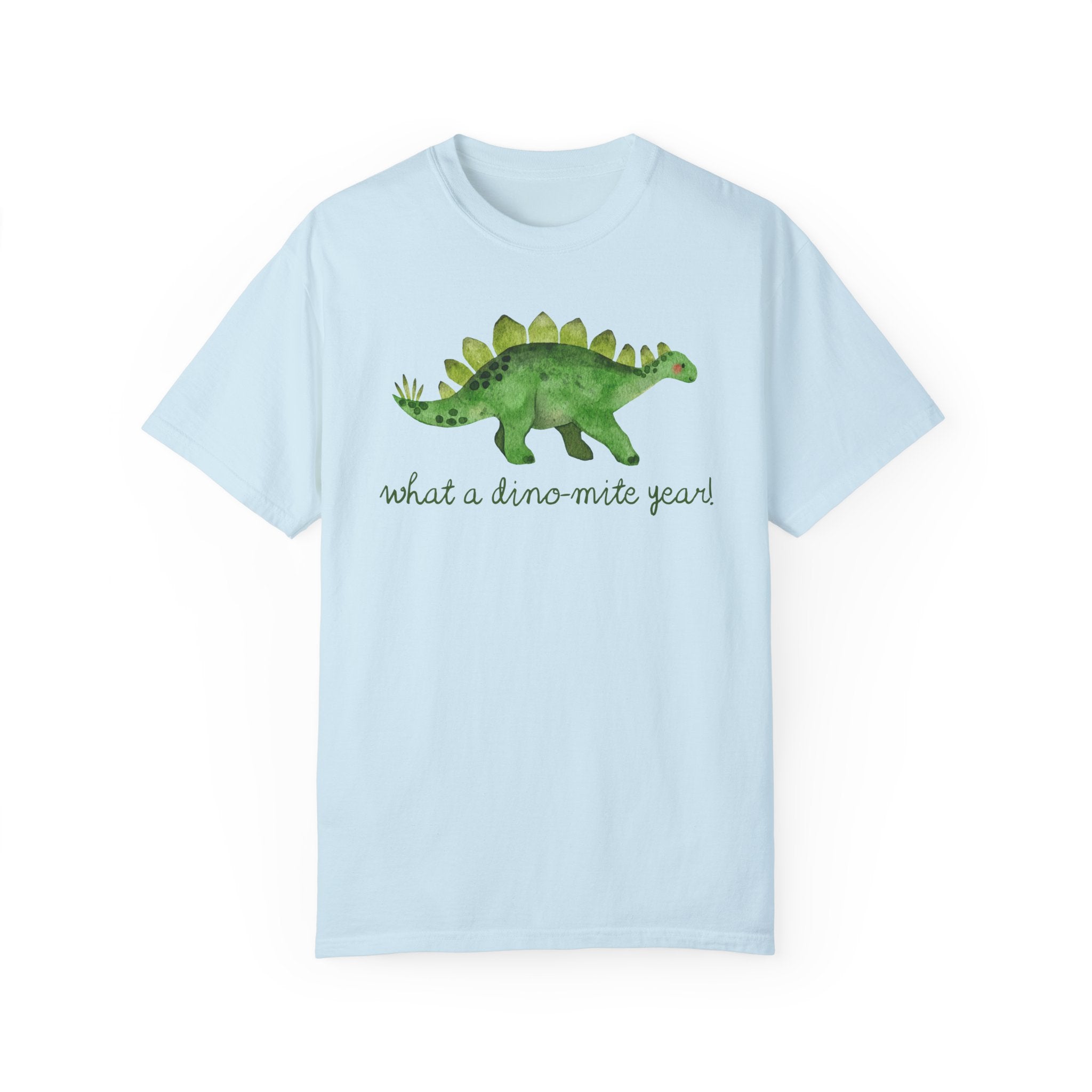 Last Day of School Dinosaur Tee Shirt for Kindergarten Teacher or Science Teacher: What a Dino - Mite Year! Funny Saying Class Dismissed Tee - Opal and June
