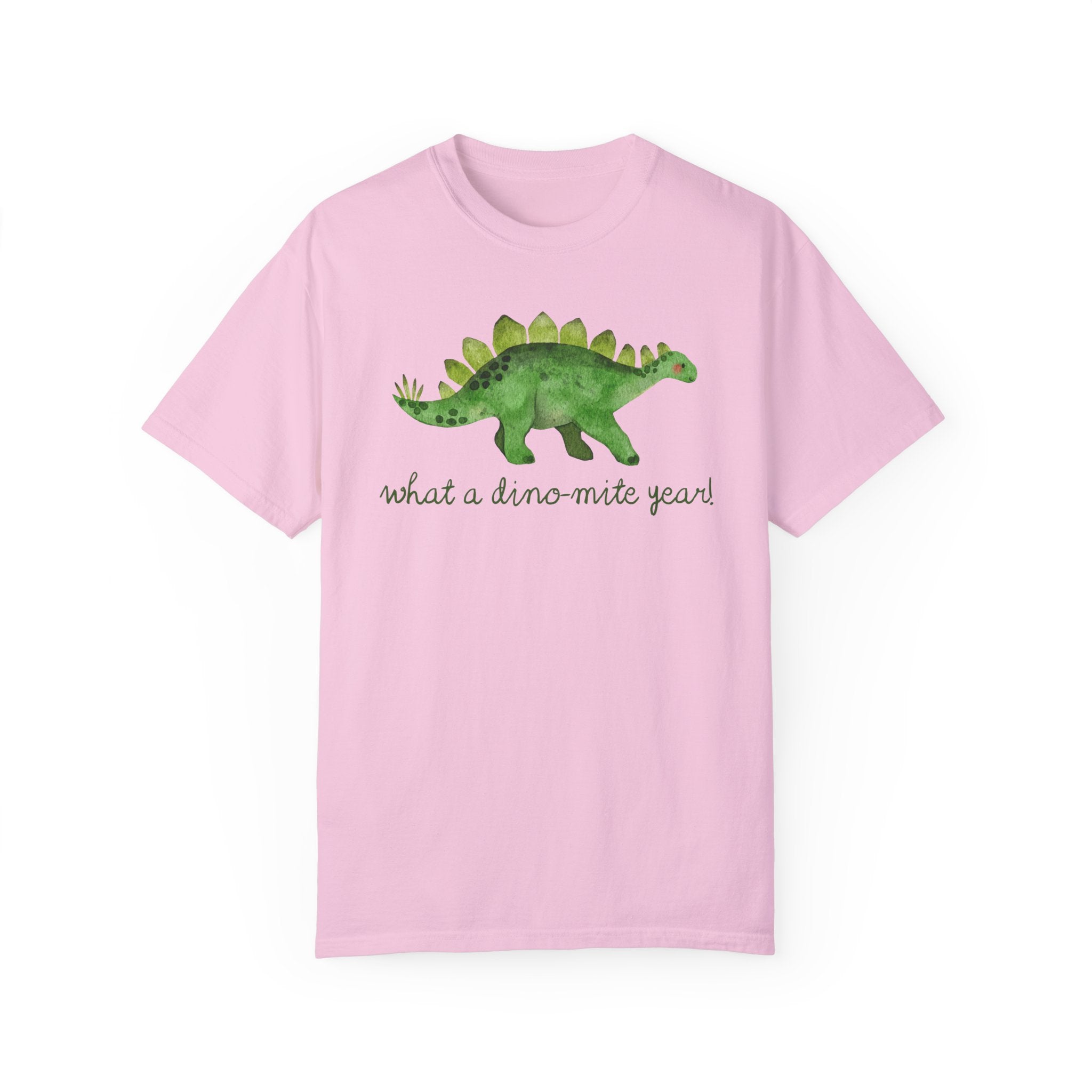 Last Day of School Dinosaur Tee Shirt for Kindergarten Teacher or Science Teacher: What a Dino - Mite Year! Funny Saying Class Dismissed Tee - Opal and June