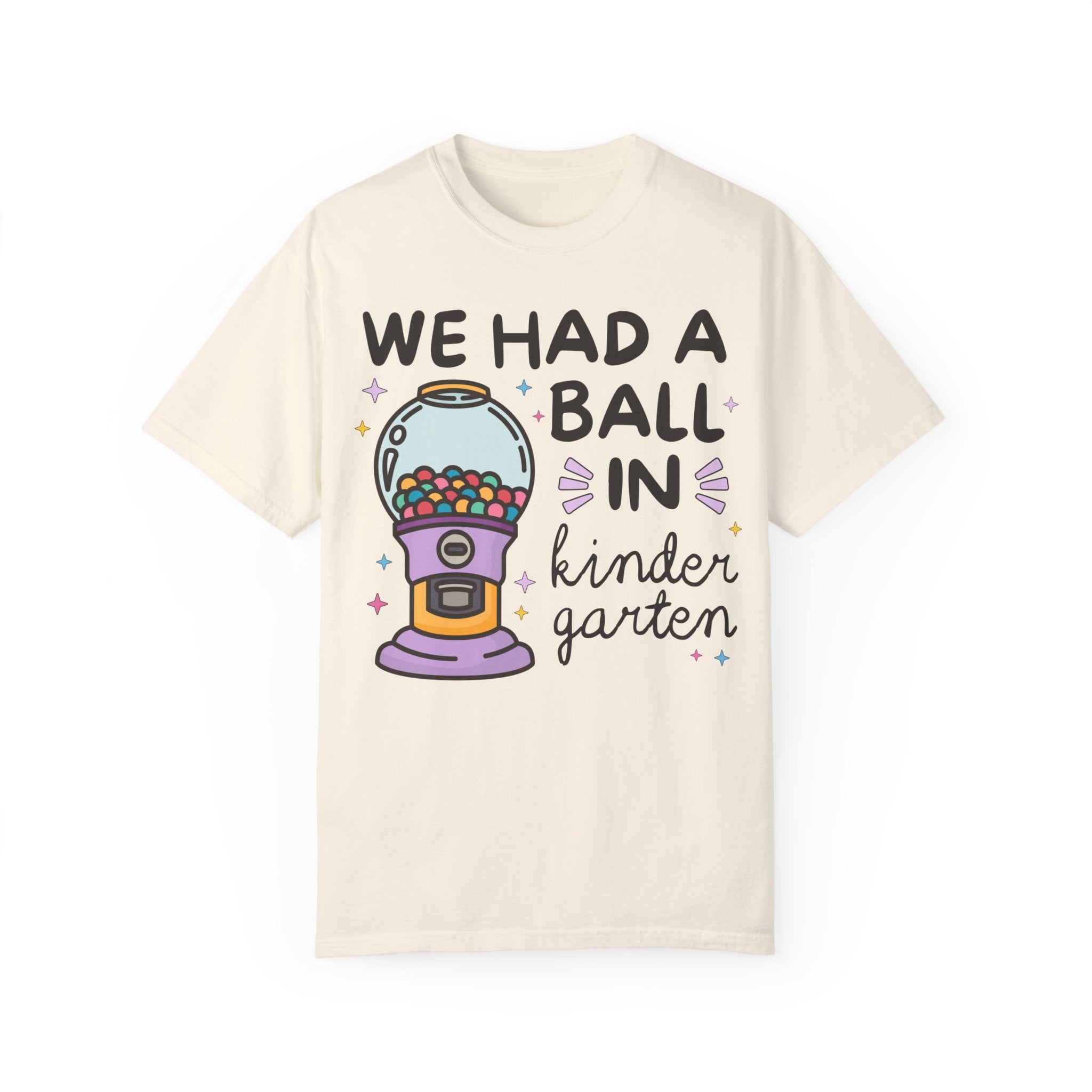 Last Day of School Kindergarten Teacher Tee Shirt for Kindergarten Crew, Teaching Assistant, Colorful 90s Aesthetic End of School T-Shirt - Opal and June