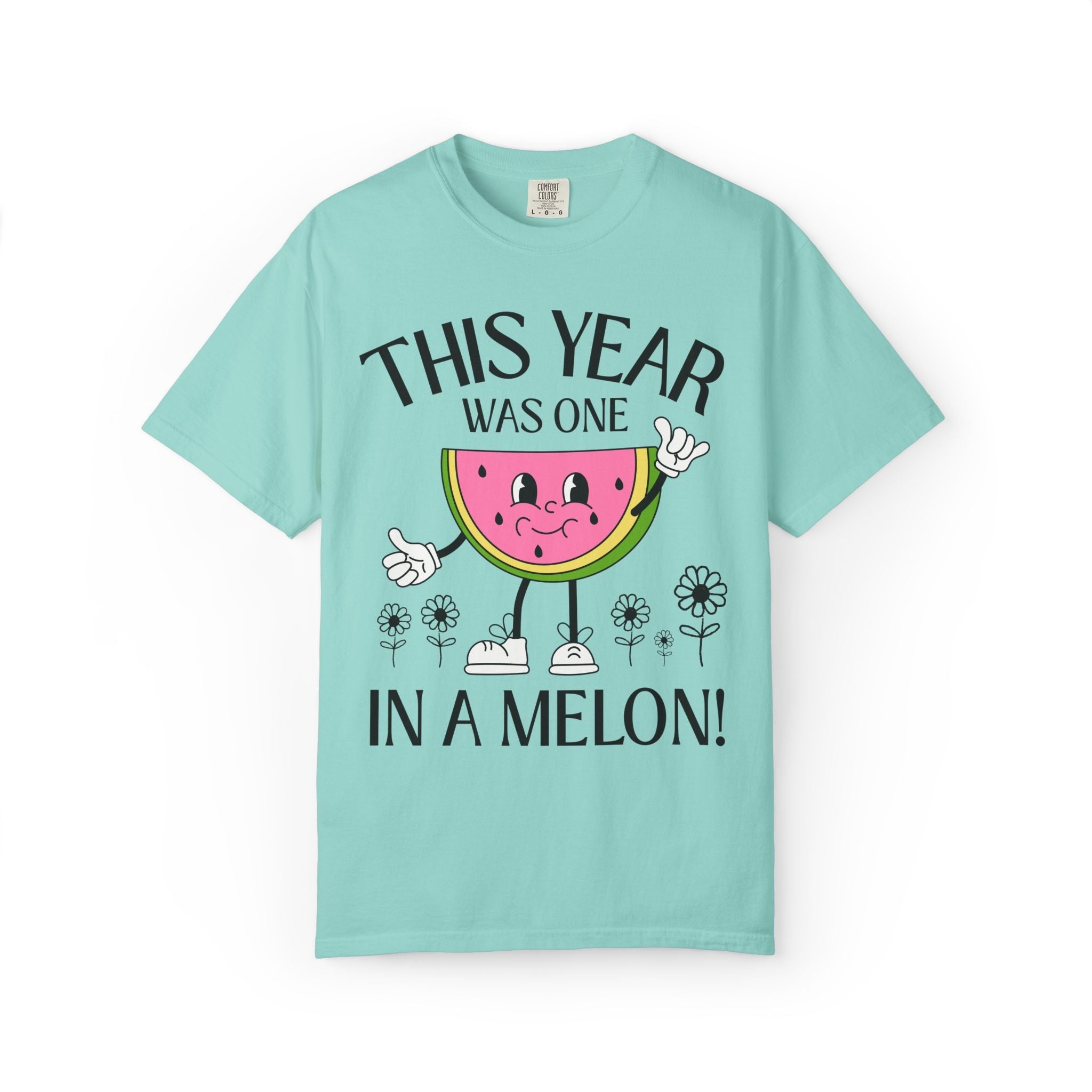 Last Day of School One in a Melon Matching Elementary School Teacher or Office Staff T-Shirt with Cute Retro Watermelon, Class Dismissed Tee - Opal and June