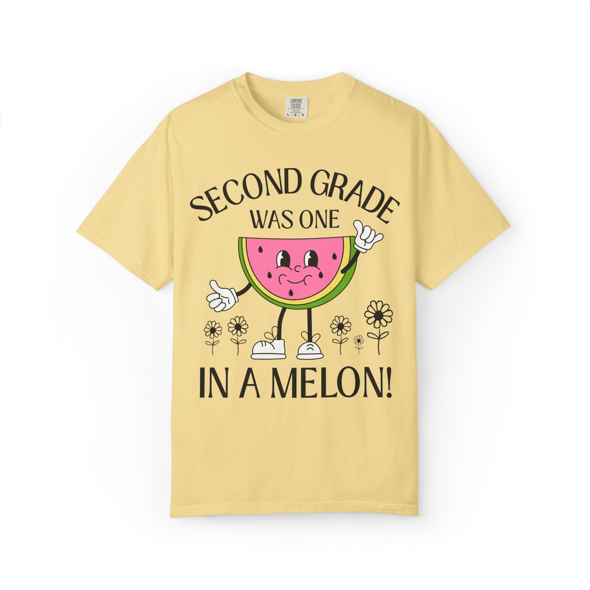 Last Day of School One in a Melon Matching Elementary School Teacher or Office Staff T-Shirt with Cute Retro Watermelon, Class Dismissed Tee - Opal and June
