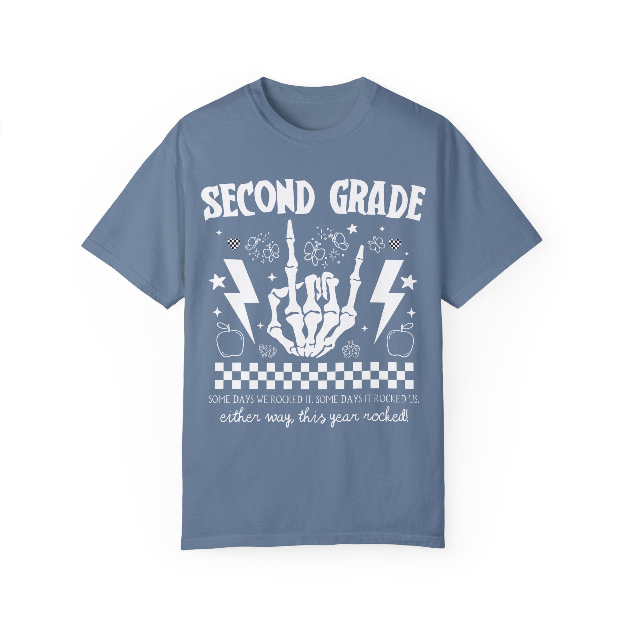 Last Day of School Second Grade Shirt: This Year Rocked! Cute Rocker Skeleton Shirt, Second Grade Crew, Teaching Assistant Class Dismissed - Opal and June