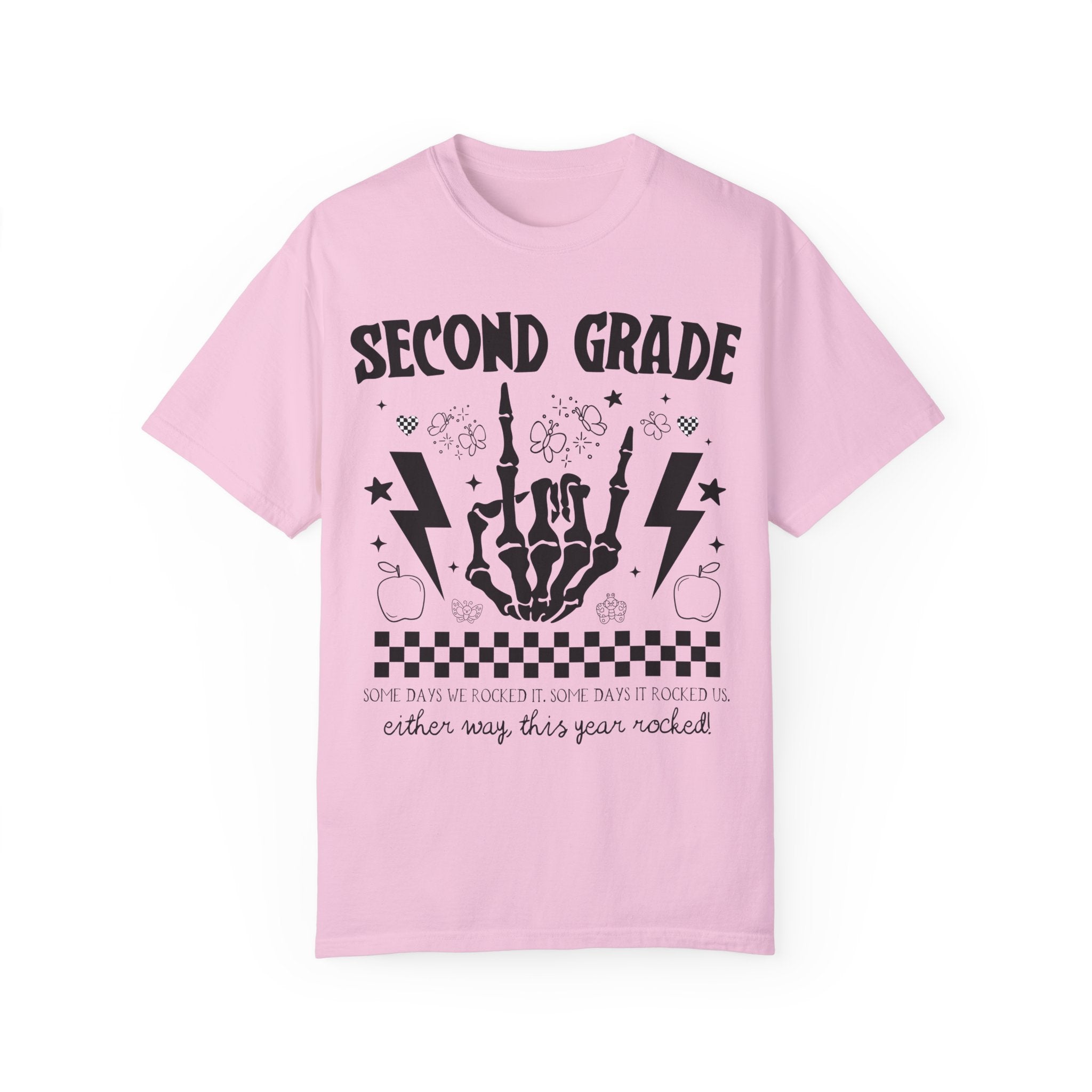 Last Day of School Second Grade Shirt: This Year Rocked! Cute Rocker Skeleton Shirt, Second Grade Crew, Teaching Assistant Class Dismissed - Opal and June