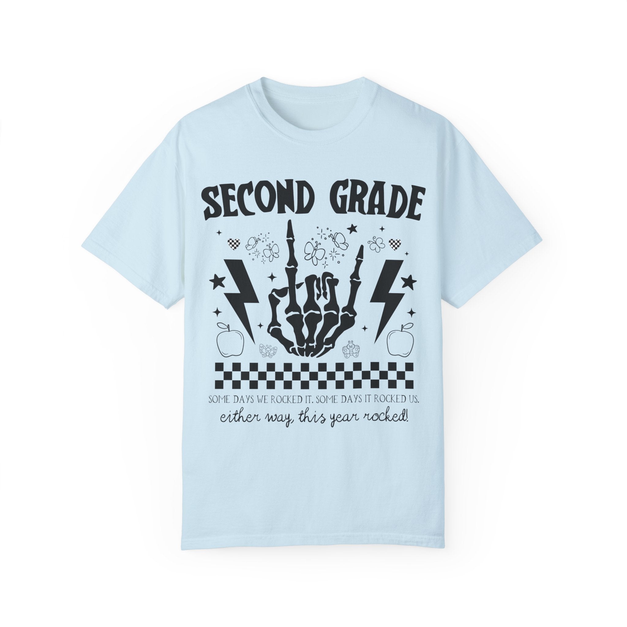 Last Day of School Second Grade Shirt: This Year Rocked! Cute Rocker Skeleton Shirt, Second Grade Crew, Teaching Assistant Class Dismissed - Opal and June