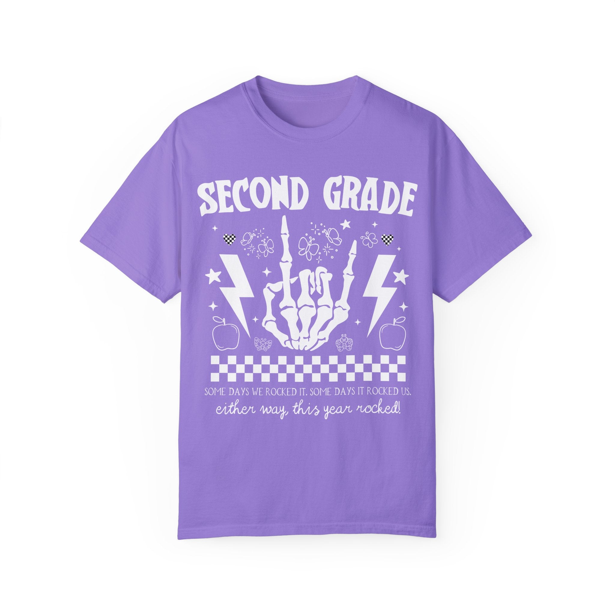 Last Day of School Second Grade Shirt: This Year Rocked! Cute Rocker Skeleton Shirt, Second Grade Crew, Teaching Assistant Class Dismissed - Opal and June