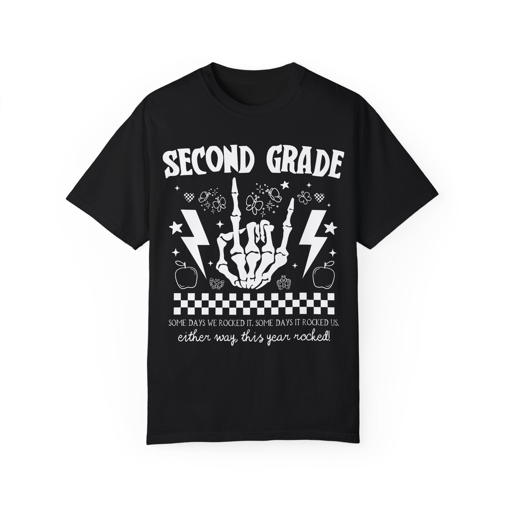 Last Day of School Second Grade Shirt: This Year Rocked! Cute Rocker Skeleton Shirt, Second Grade Crew, Teaching Assistant Class Dismissed - Opal and June