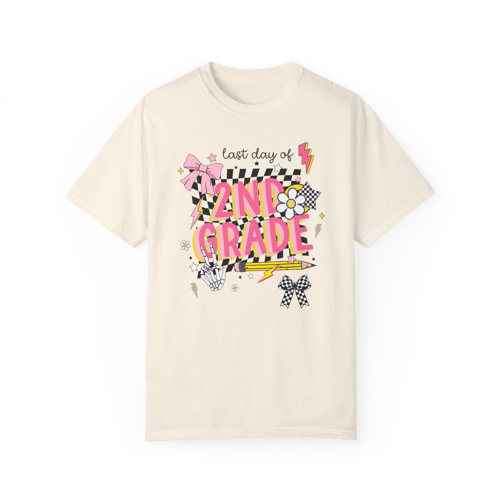 Last Day of School Second Grade Teacher Tee Shirt: Cute Nineties Throwback T-Shirt for Second Grade Crew, 2nd Grade Teaching Assistant Tee - Opal and June