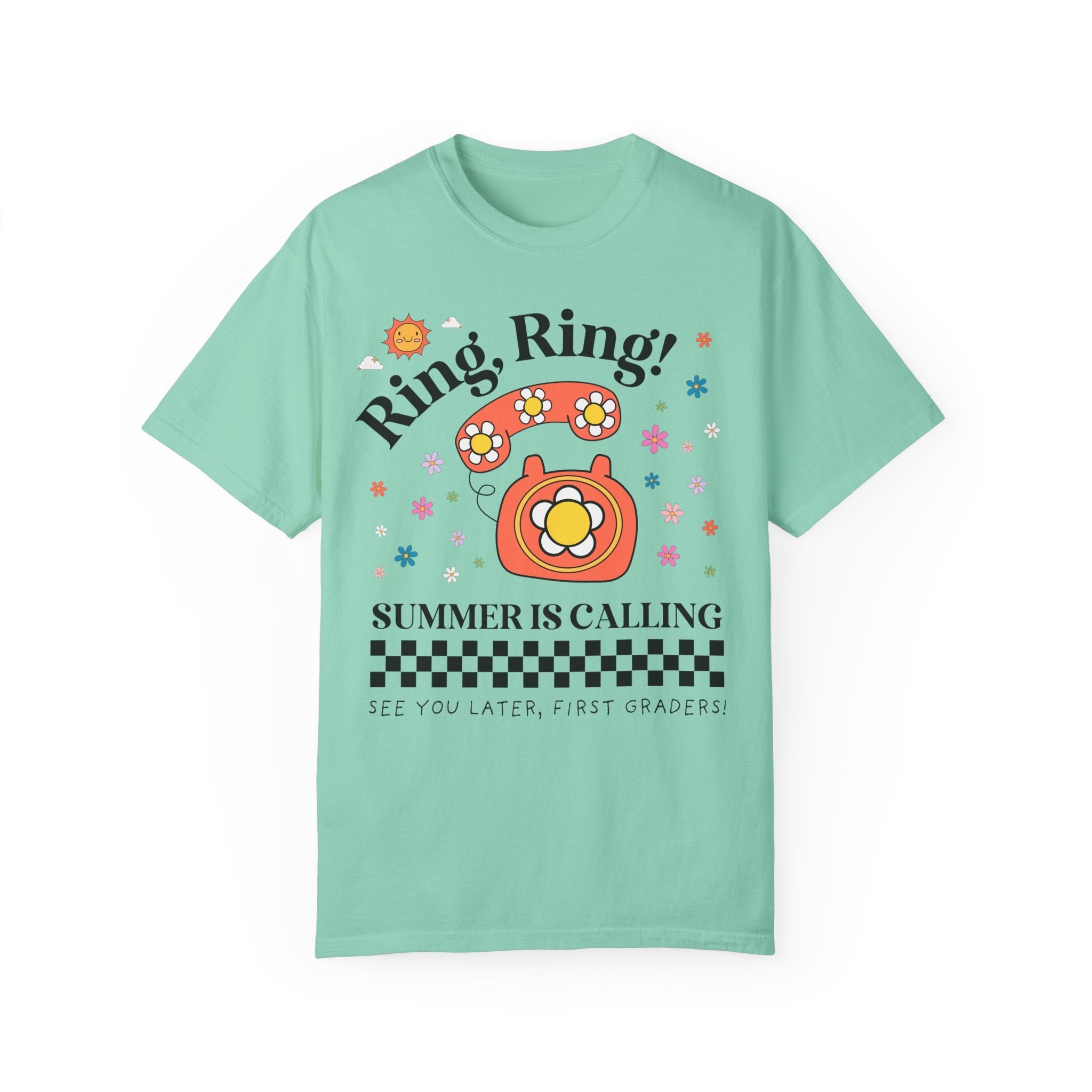 Last Day of School Teacher Tee Shirt for Kindergarten Teacher or First Grade Teacher: Funny Saying End of School Year 90s Aesthetic T-Shirt - Opal and June