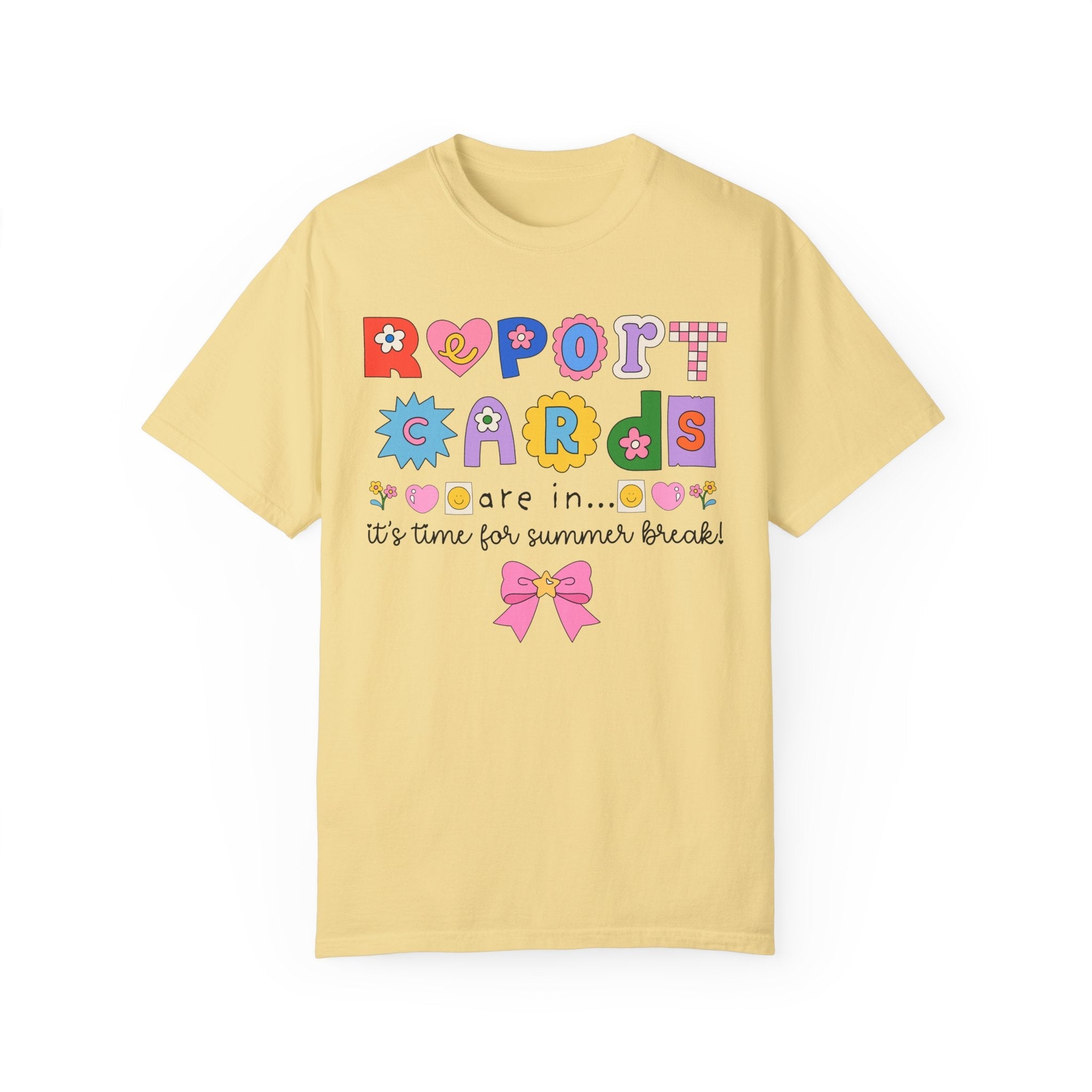 Last Day of School Tee Shirt with Bow: Cute 90s Scrapbook Aesthetic Shirt for Second or Third Grade Teacher, End of School, Class Dismissed - Opal and June