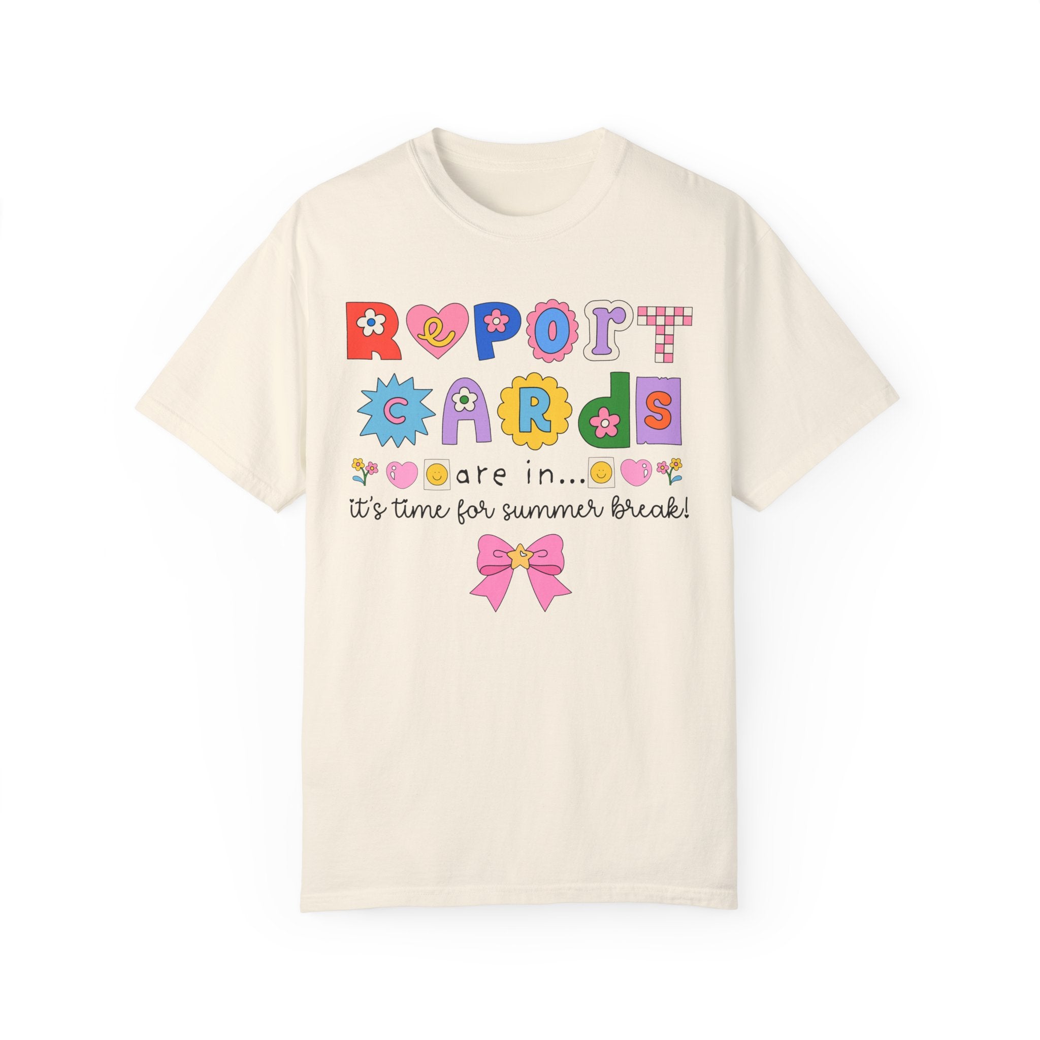 Last Day of School Tee Shirt with Bow: Cute 90s Scrapbook Aesthetic Shirt for Second or Third Grade Teacher, End of School, Class Dismissed - Opal and June