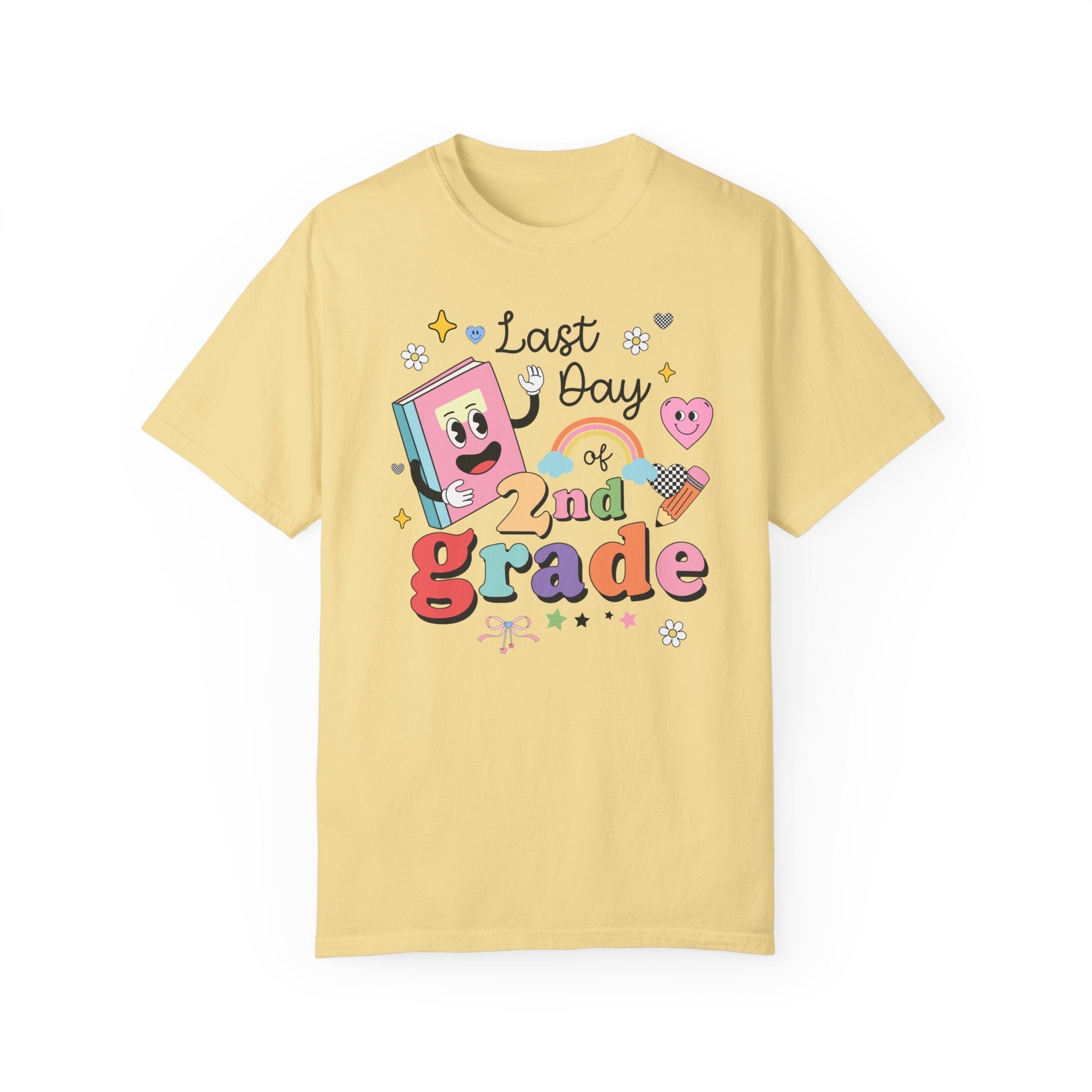 Last Day of Second Grade T-Shirt for Second Grade Teacher, Teaching Assistant Cute Retro Aesthetic End of School Year Matching Teacher Shirt - Opal and June