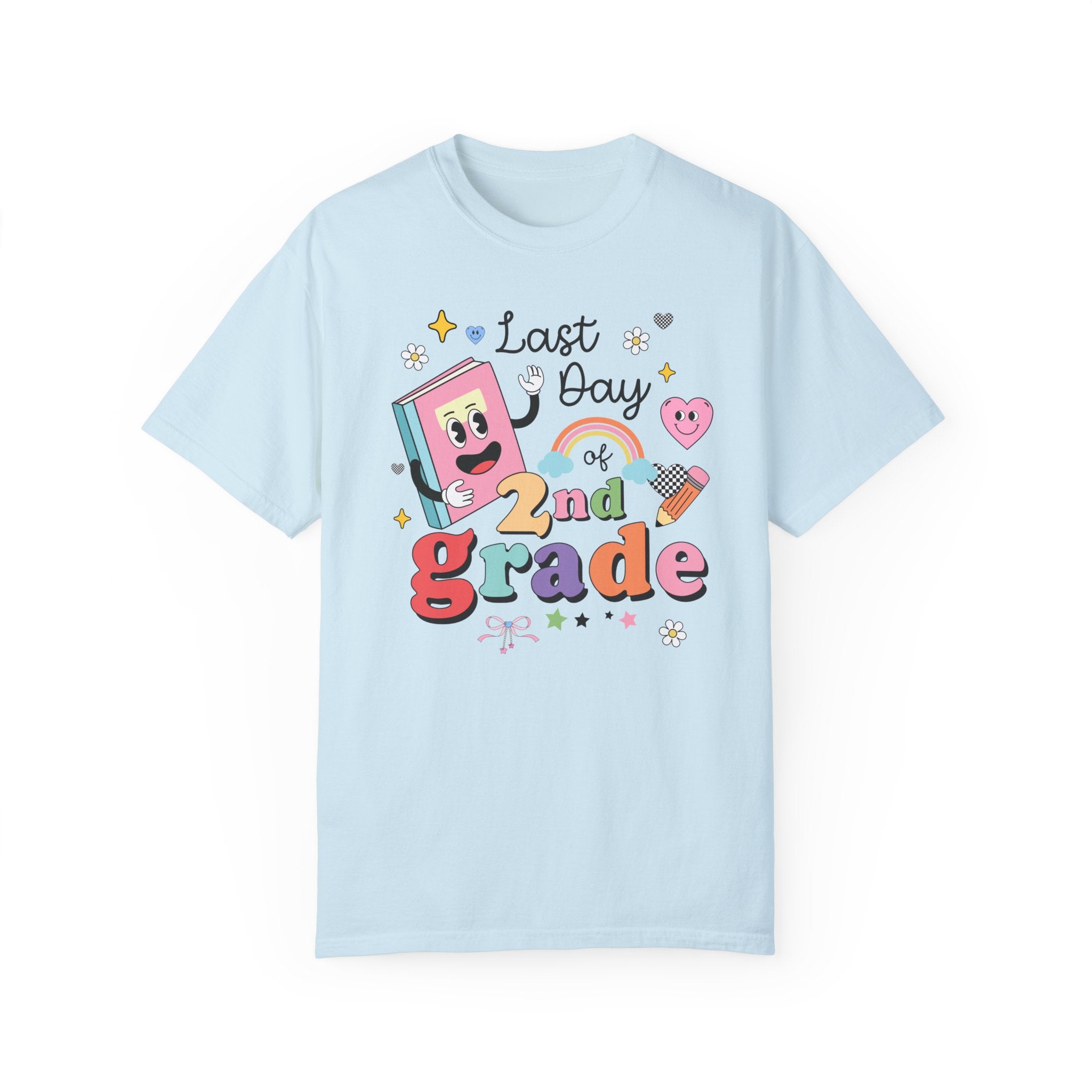 Last Day of Second Grade T-Shirt for Second Grade Teacher, Teaching Assistant Cute Retro Aesthetic End of School Year Matching Teacher Shirt - Opal and June