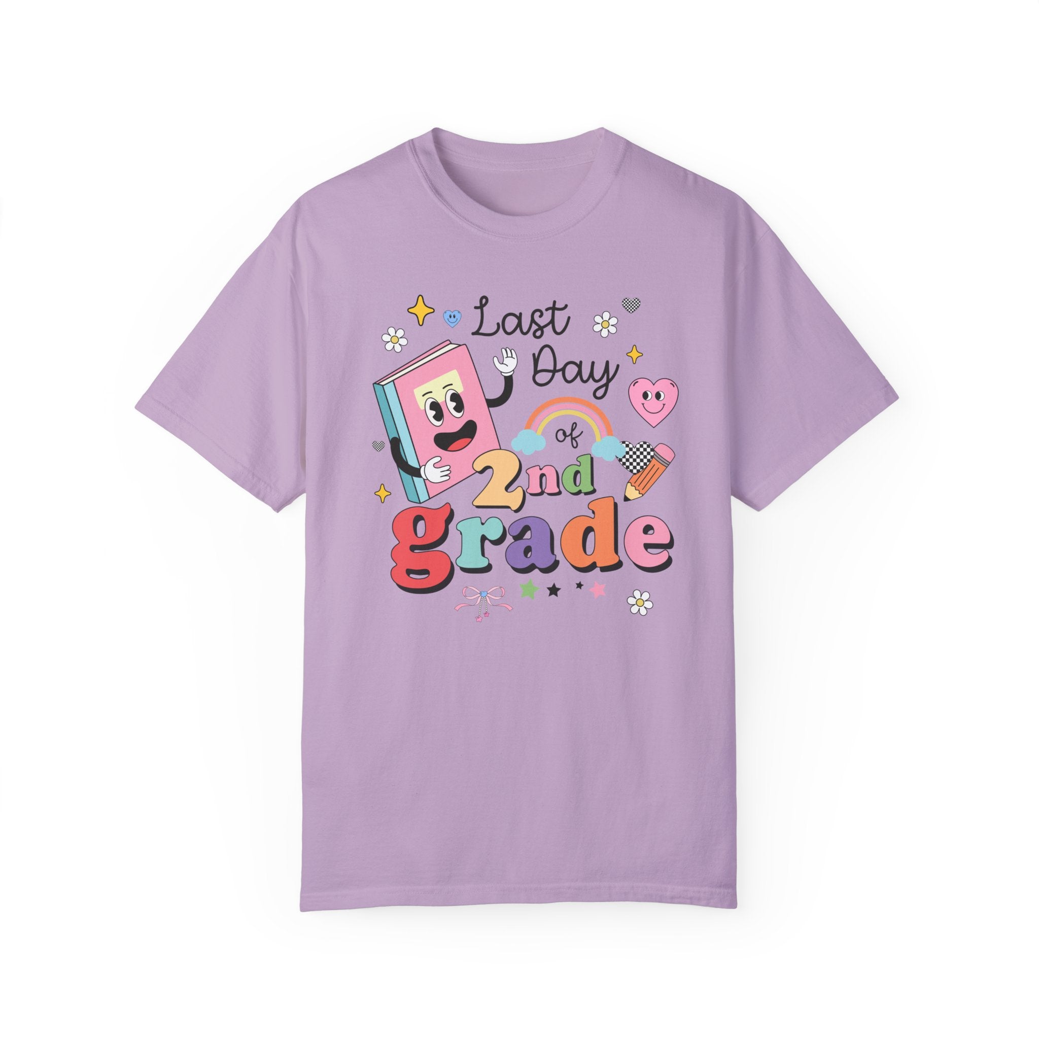 Last Day of Second Grade T-Shirt for Second Grade Teacher, Teaching Assistant Cute Retro Aesthetic End of School Year Matching Teacher Shirt - Opal and June