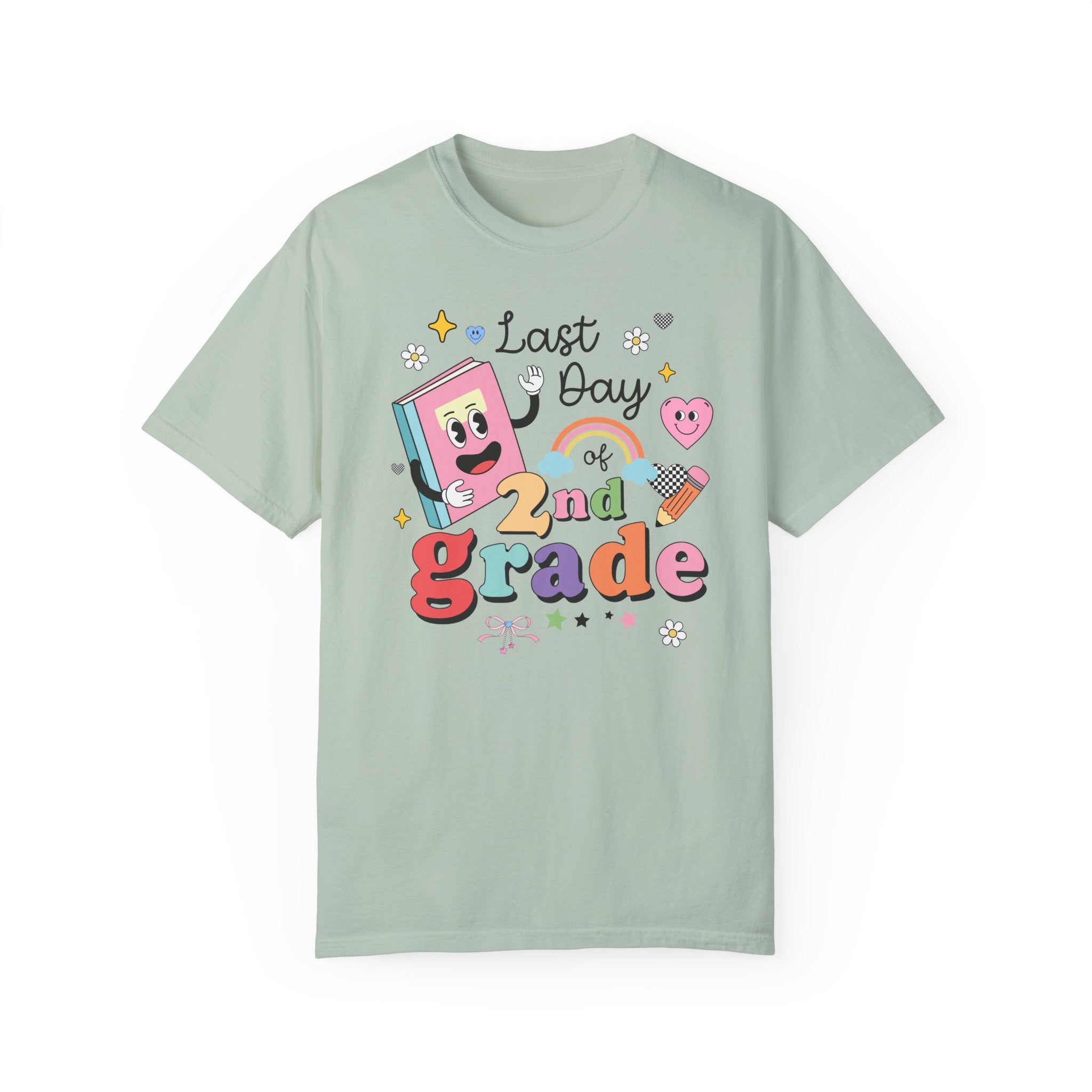 Last Day of Second Grade T-Shirt for Second Grade Teacher, Teaching Assistant Cute Retro Aesthetic End of School Year Matching Teacher Shirt - Opal and June