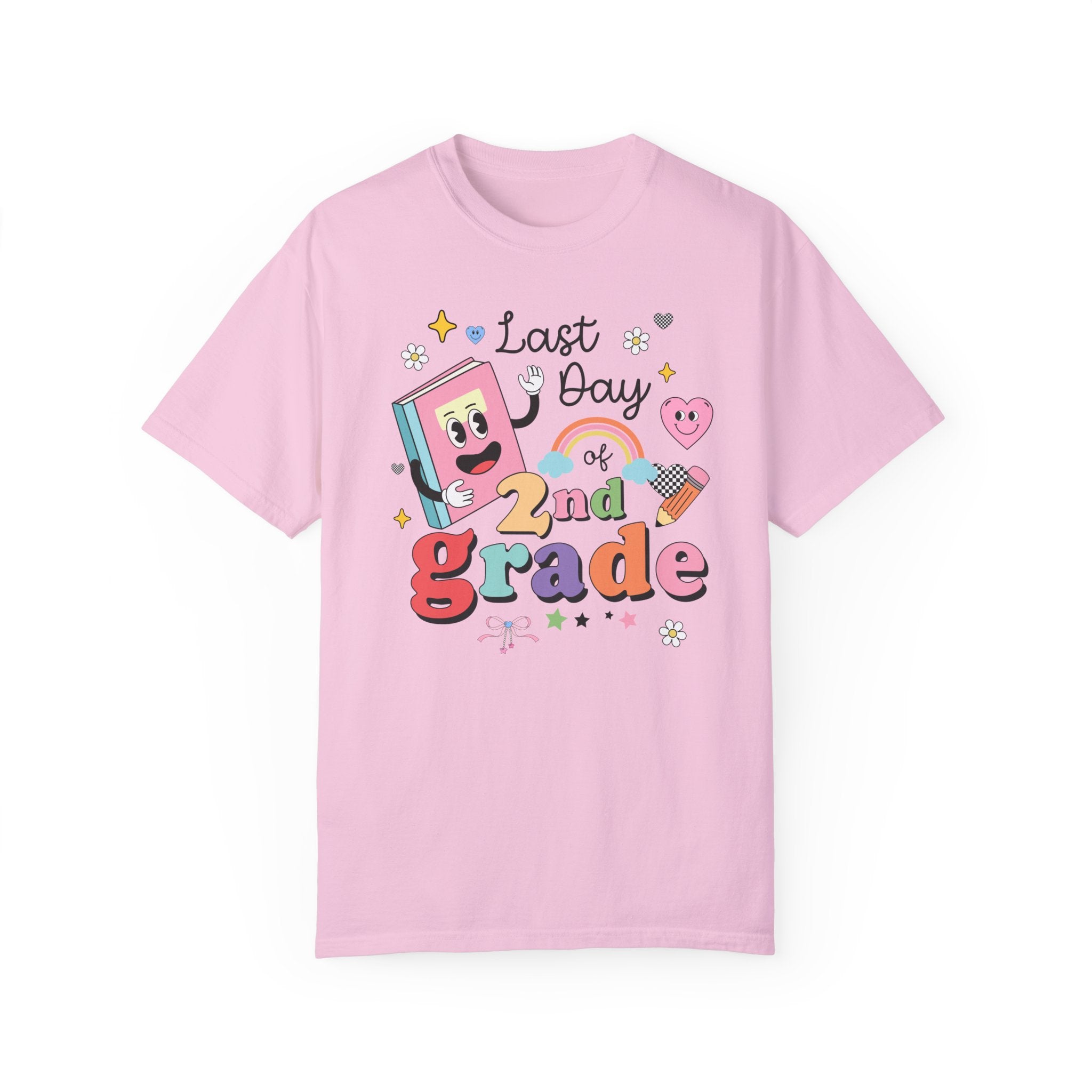 Last Day of Second Grade T-Shirt for Second Grade Teacher, Teaching Assistant Cute Retro Aesthetic End of School Year Matching Teacher Shirt - Opal and June