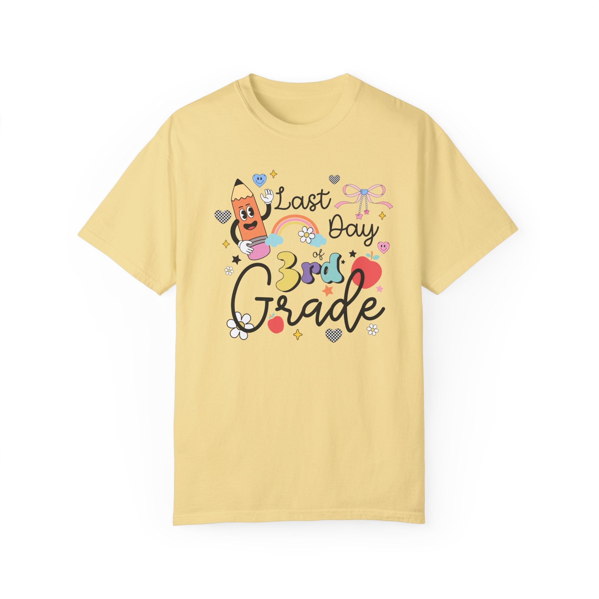 Last Day of Third Grade T-Shirt for Third Grade Teacher, Teaching Assistant Cute Retro Aesthetic End of School Year Matching Teacher Shirt - Opal and June