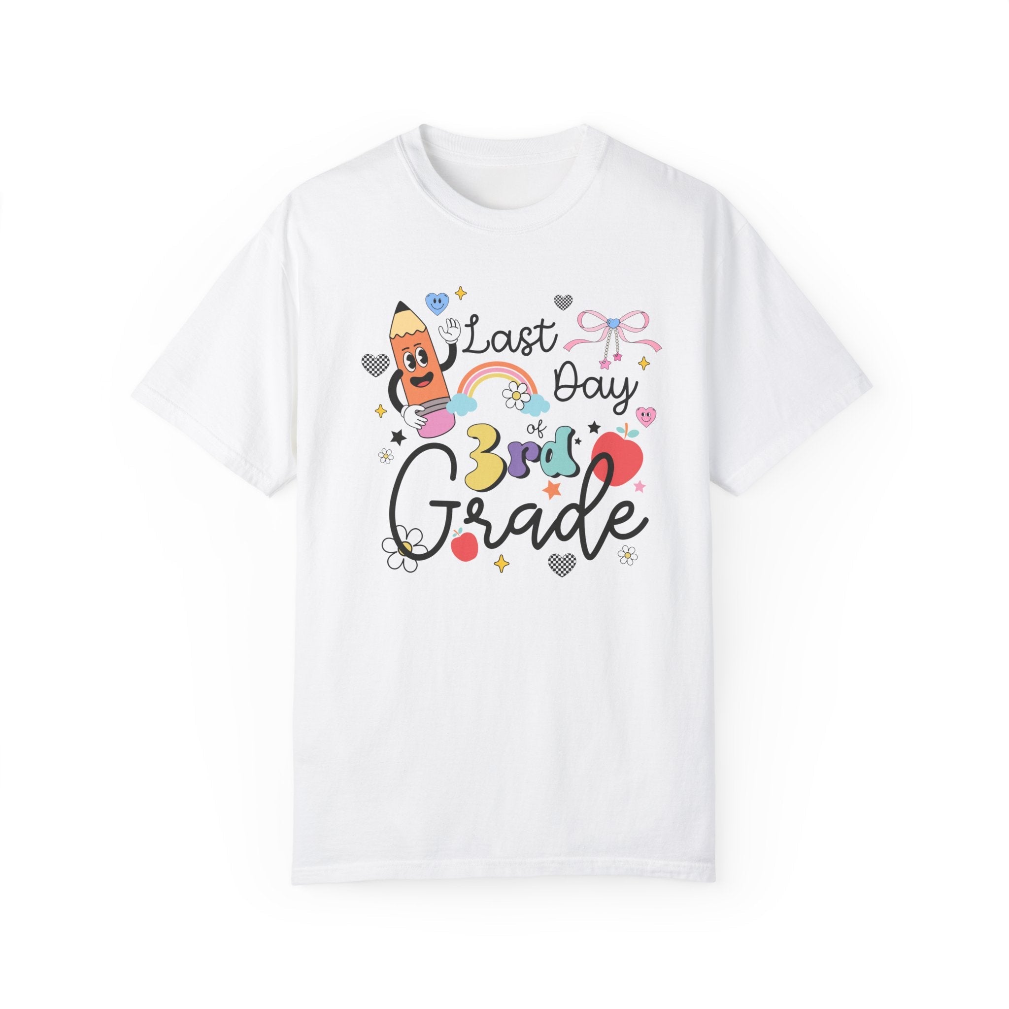 Last Day of Third Grade T-Shirt for Third Grade Teacher, Teaching Assistant Cute Retro Aesthetic End of School Year Matching Teacher Shirt - Opal and June