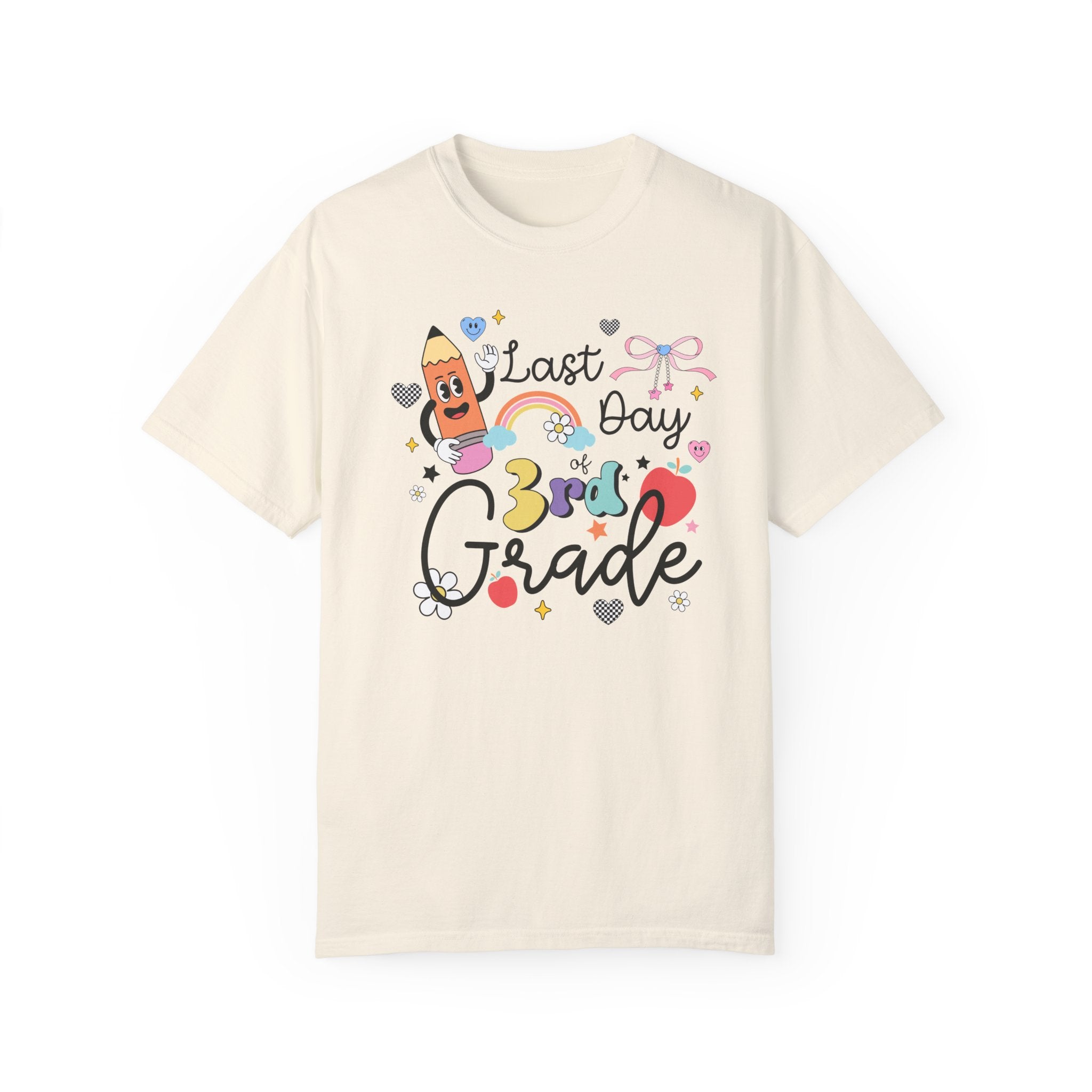 Last Day of Third Grade T-Shirt for Third Grade Teacher, Teaching Assistant Cute Retro Aesthetic End of School Year Matching Teacher Shirt - Opal and June