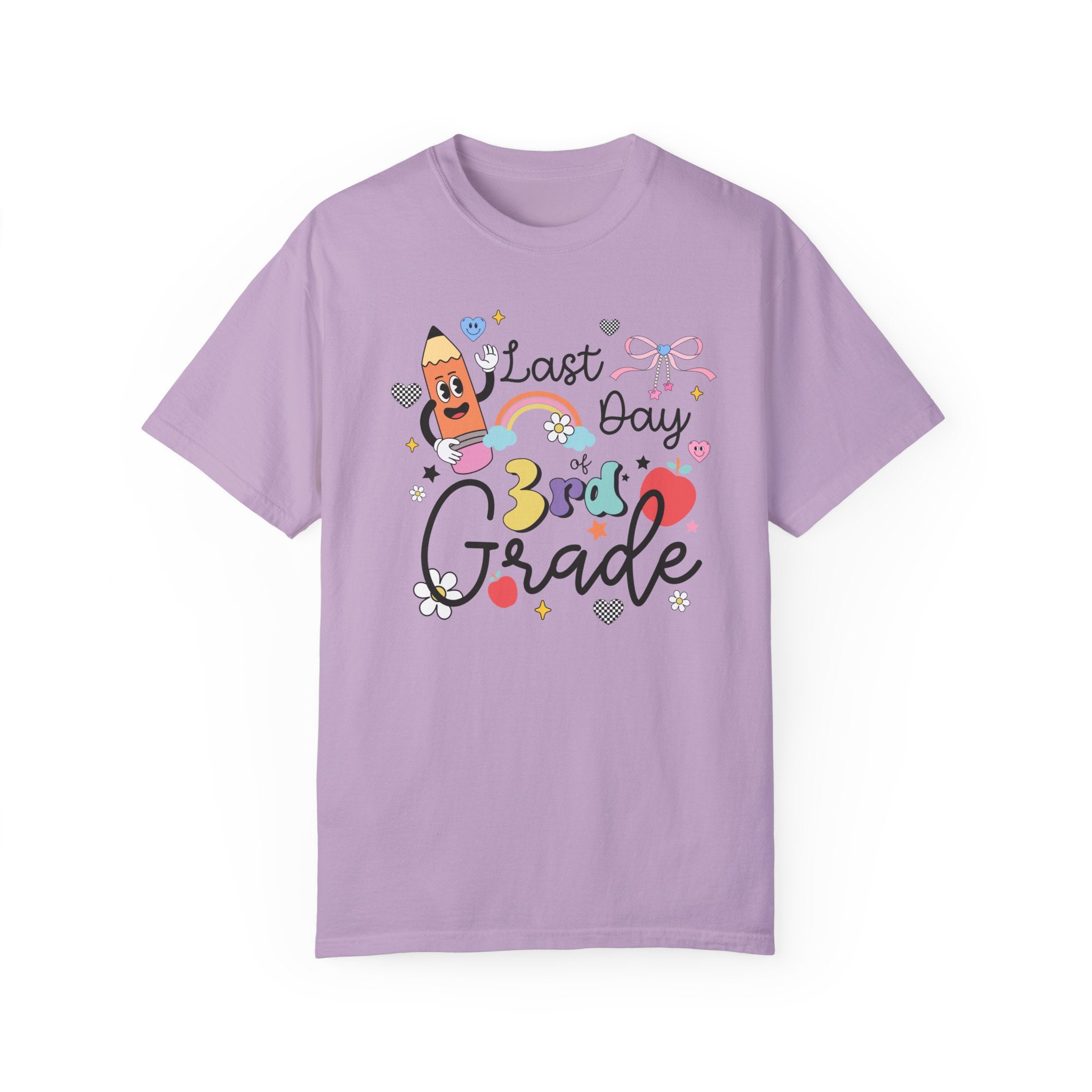Last Day of Third Grade T-Shirt for Third Grade Teacher, Teaching Assistant Cute Retro Aesthetic End of School Year Matching Teacher Shirt - Opal and June