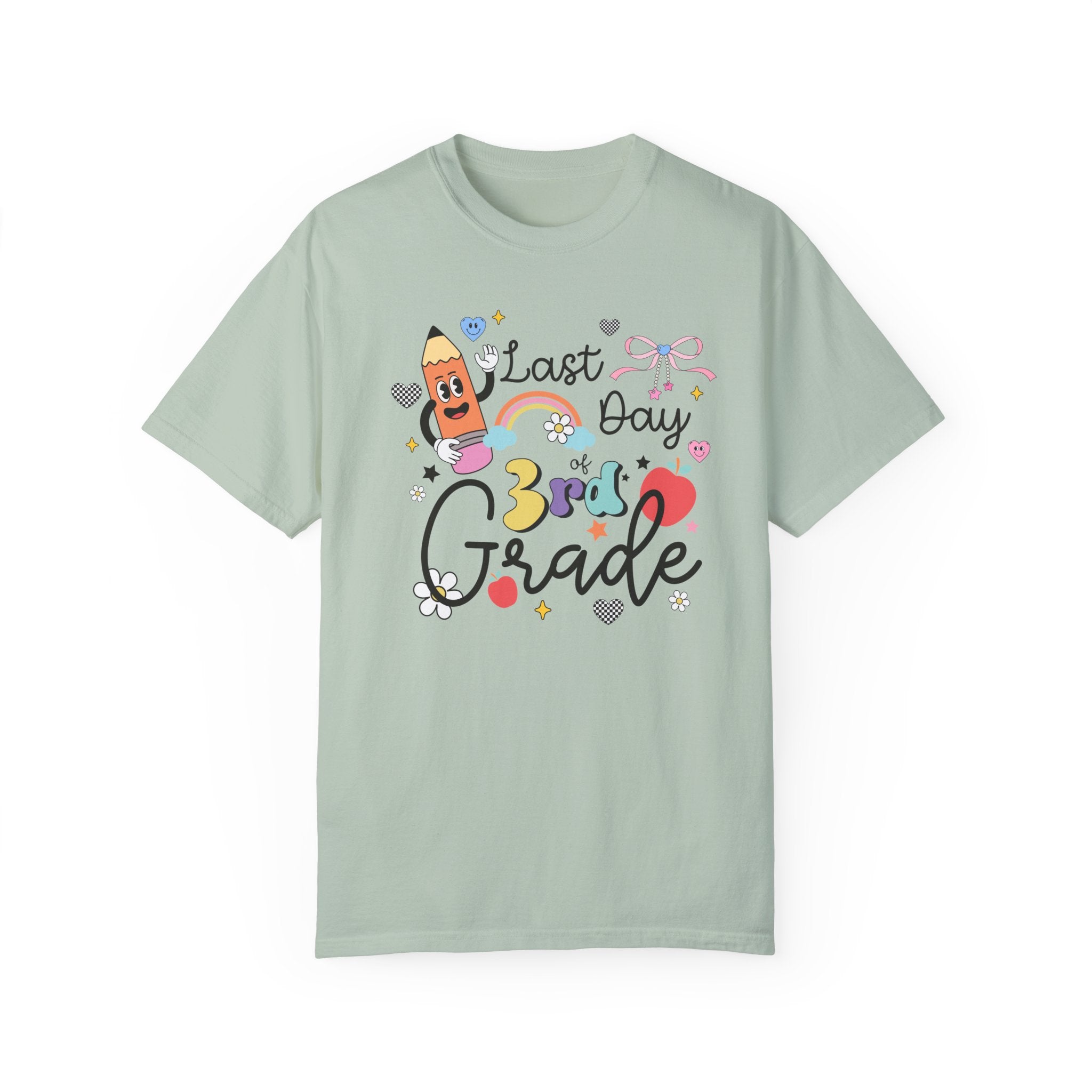 Last Day of Third Grade T-Shirt for Third Grade Teacher, Teaching Assistant Cute Retro Aesthetic End of School Year Matching Teacher Shirt - Opal and June