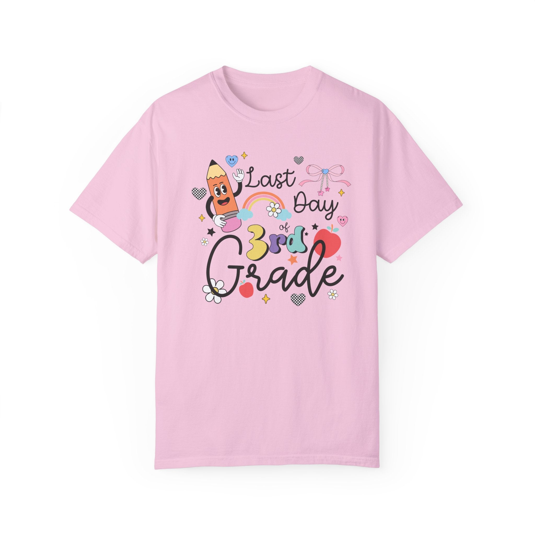Last Day of Third Grade T-Shirt for Third Grade Teacher, Teaching Assistant Cute Retro Aesthetic End of School Year Matching Teacher Shirt - Opal and June